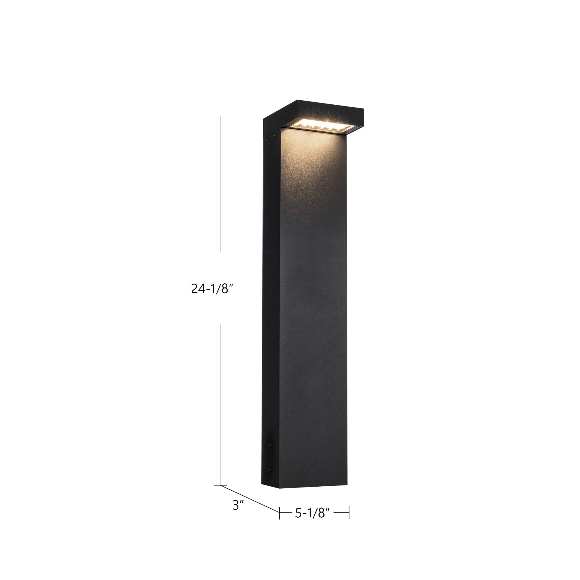 Evans 24-in Black LED Exterior Bollard