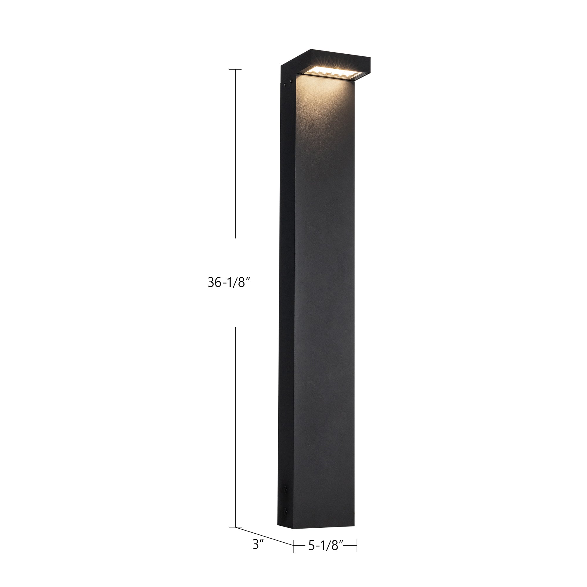 Evans 36-in Black LED Exterior Bollard