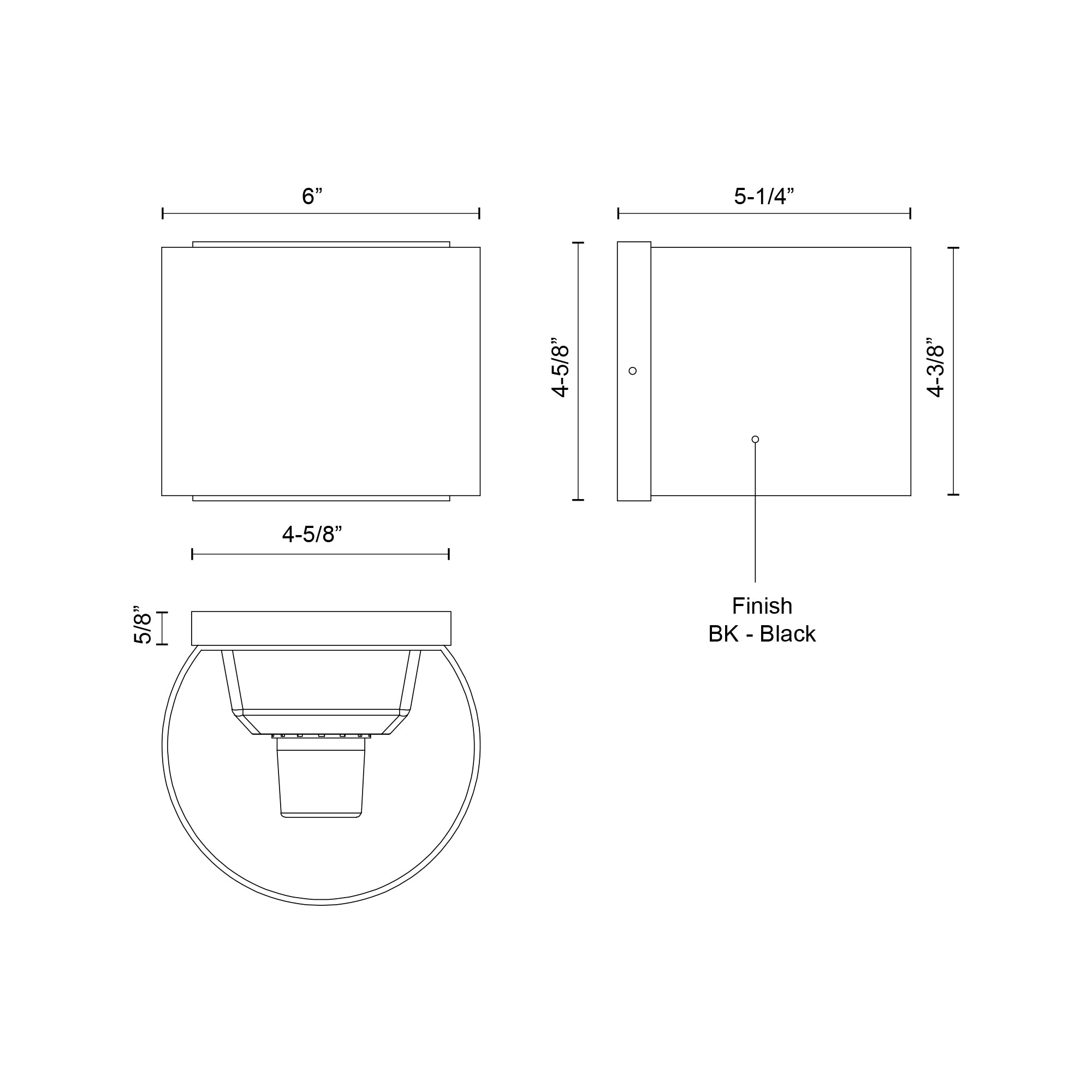 Rene 6-in Black LED Exterior Wall Sconce