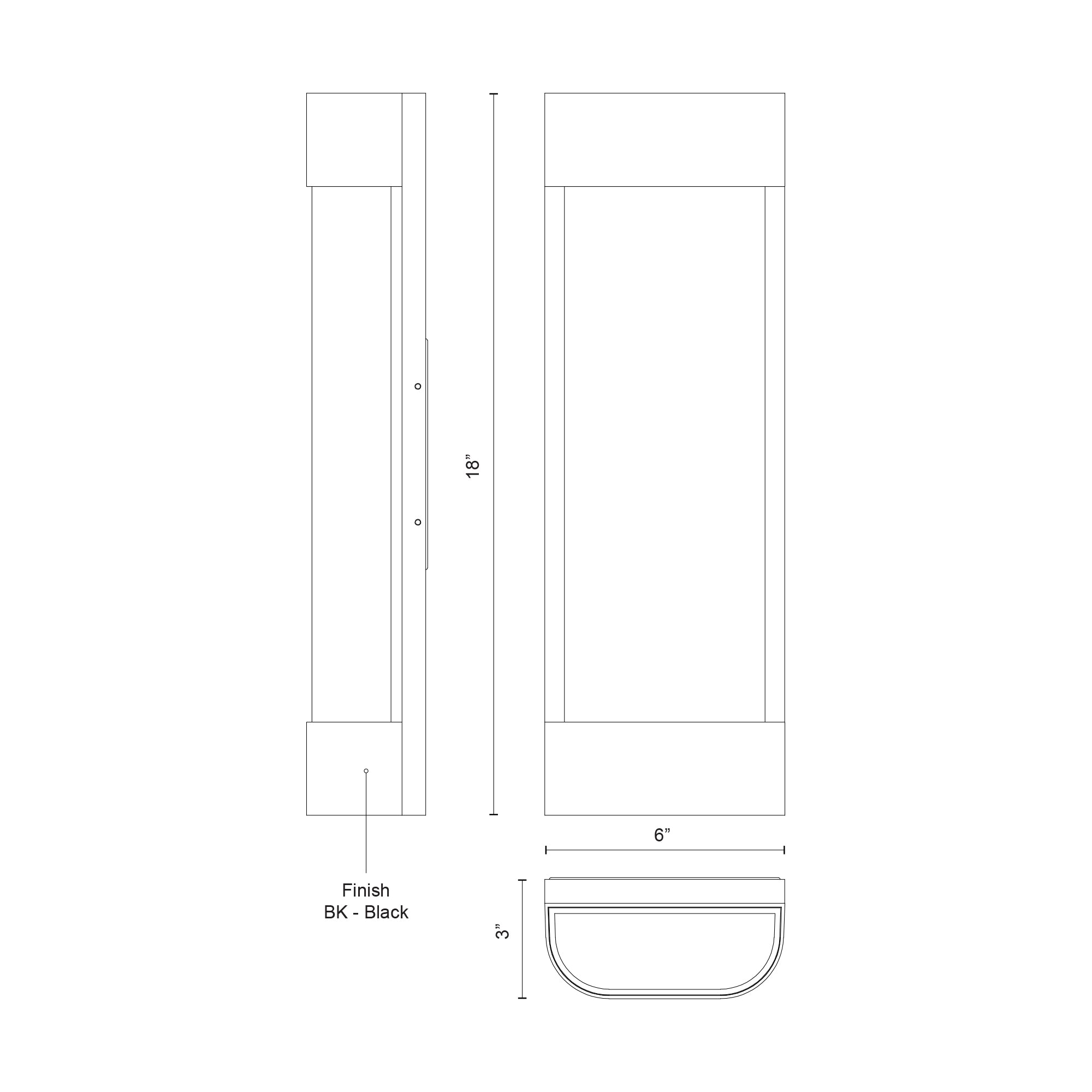 Moondew 18-in Black LED Exterior Wall Sconce