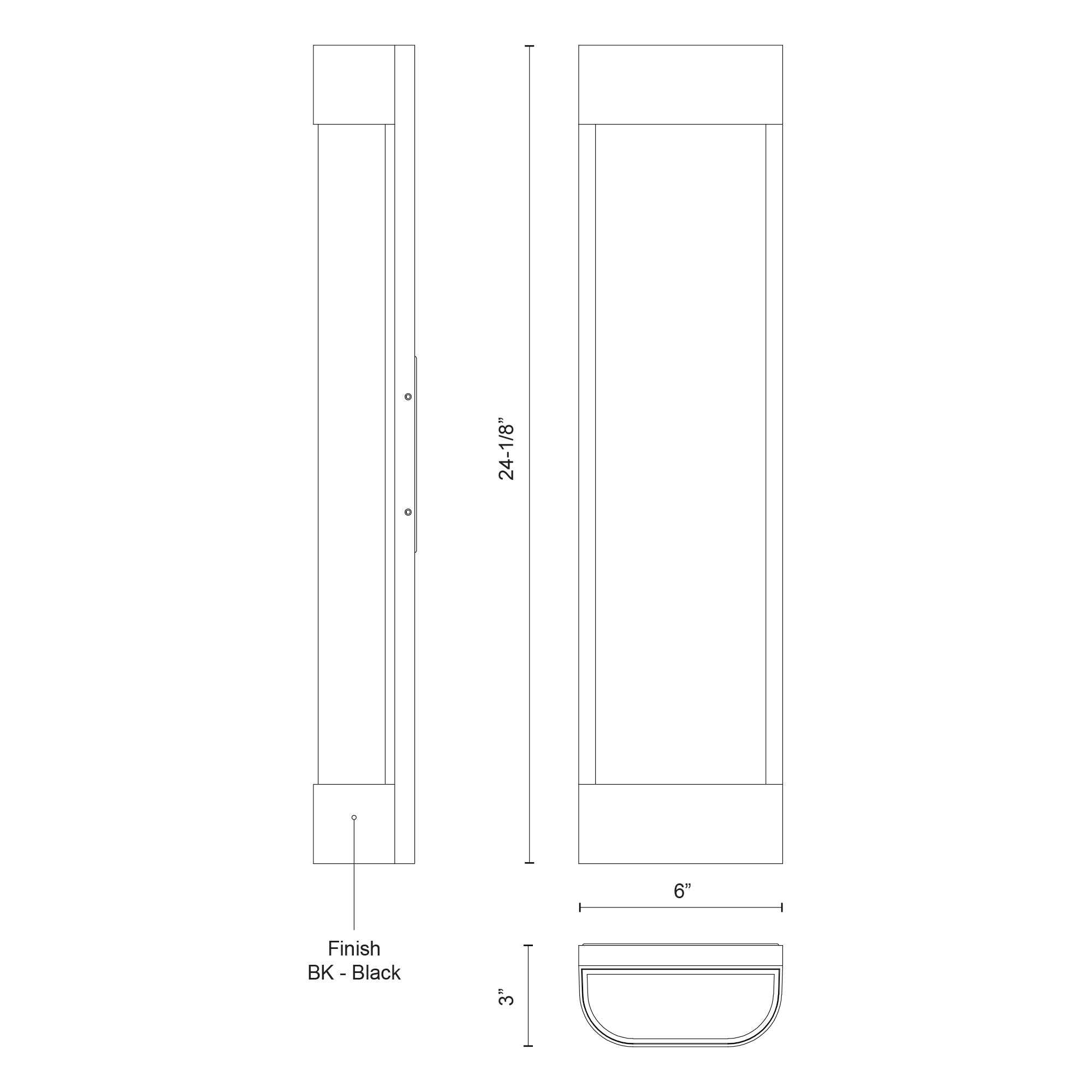 Moondew 24-in Black LED Exterior Wall Sconce