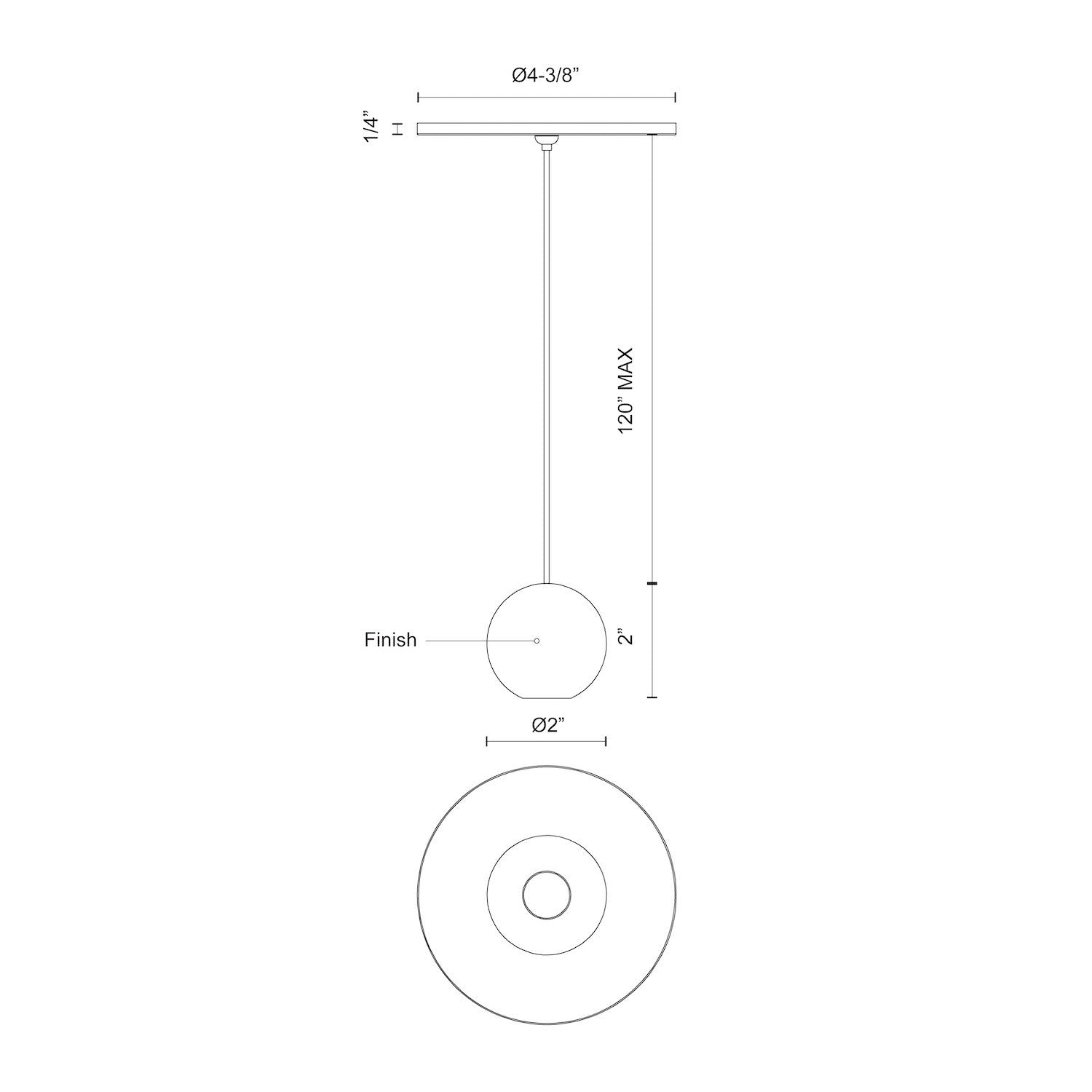 Exo 2-in White LED Pendant