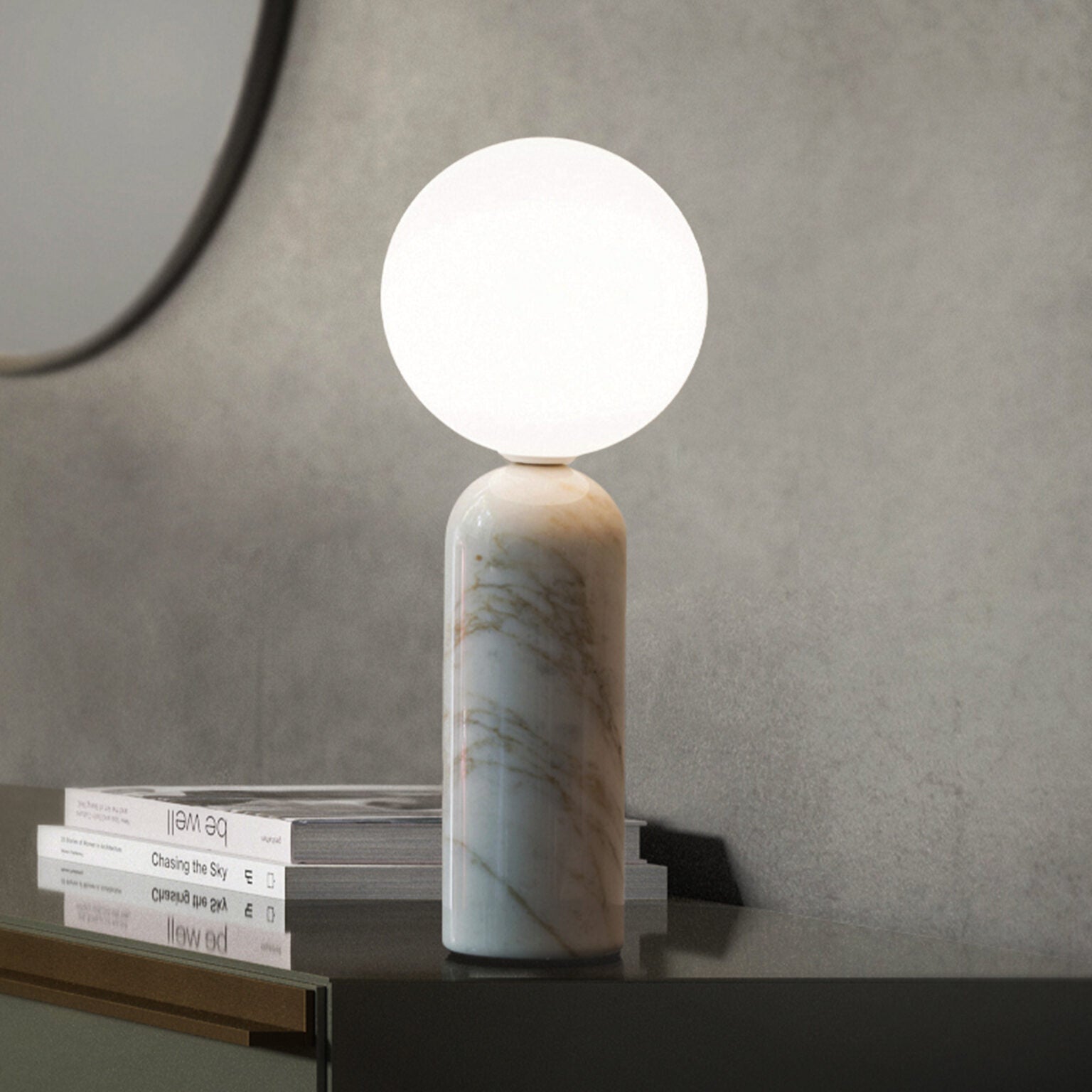 Emma ta Table Lamp - Designer Contardi Studio - White Calacatta Marble