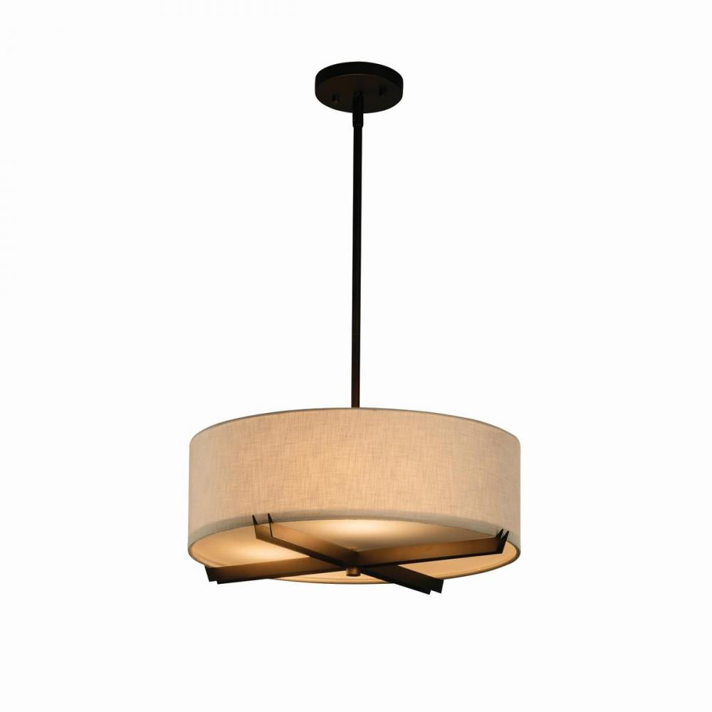 Justice Design Group CROSSBAR FAMILY FAB-9521-CREM-DBRZ Pendant Traditional - Bronze