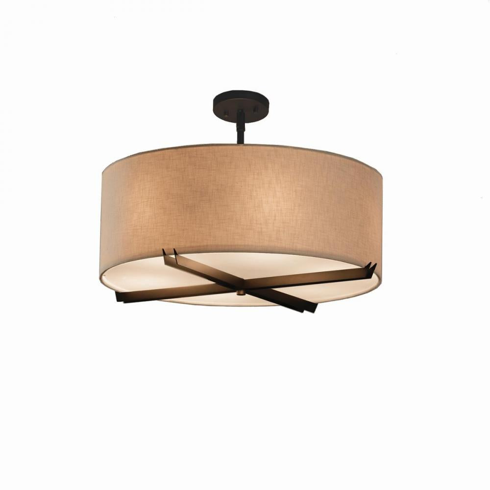 Justice Design Group CROSSBAR FAMILY FAB-9522-CREM-DBRZ Pendant Traditional - Bronze