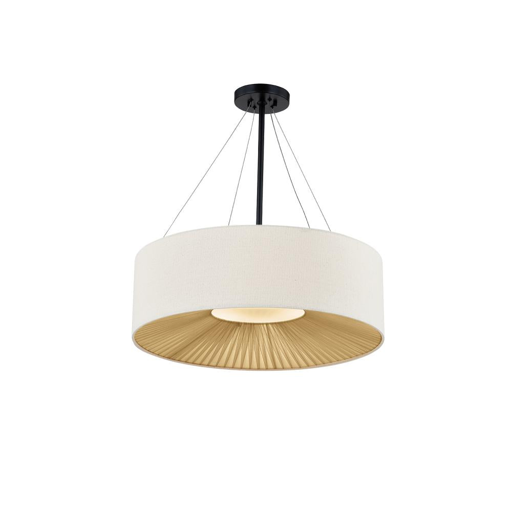 Justice Design Group WARREN FAB-9572-CREM-MBLK Pendant - Matte Black Mblk