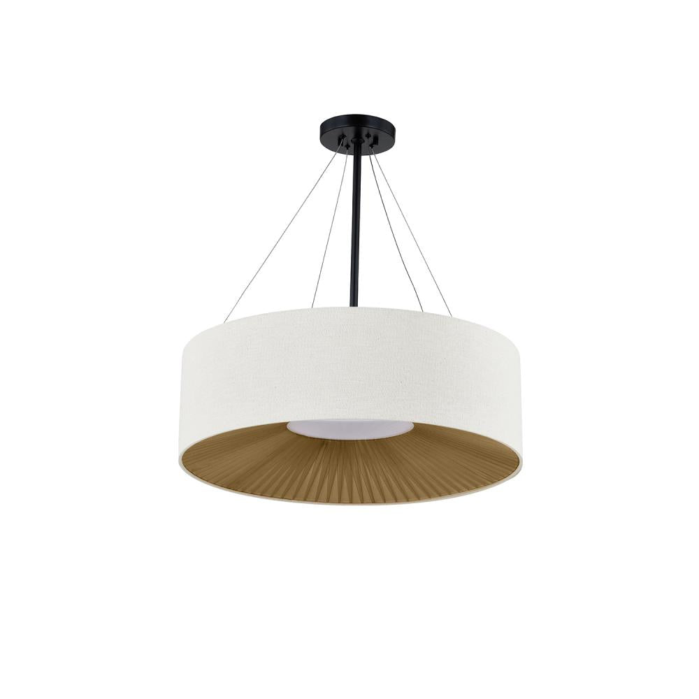 Justice Design Group WARREN FAB-9572-CREM-MBLK Pendant - Matte Black Mblk