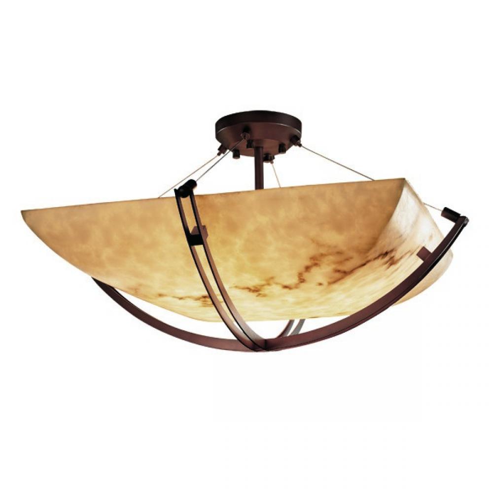 Justice Design Group CROSSBAR FAMILY FAL-9712-25-DBRZ Semi Flush Mt Traditional - Bronze