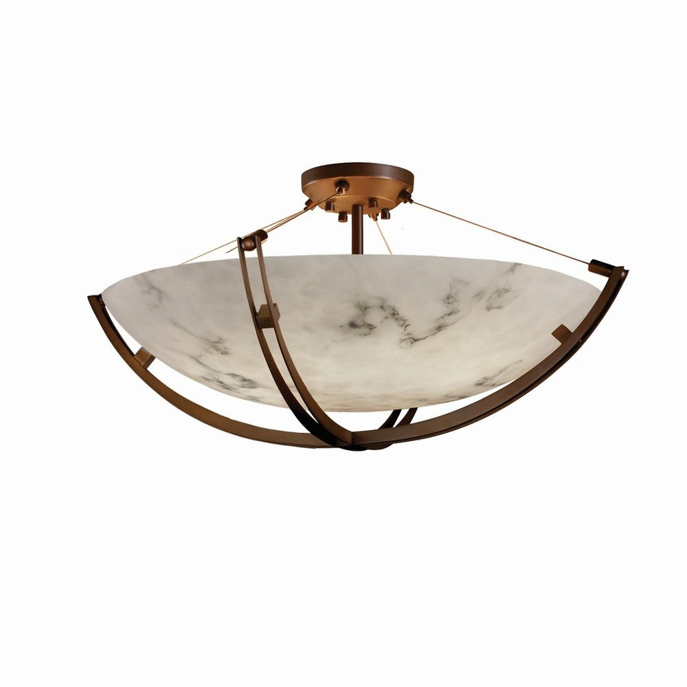 Justice Design Group CROSSBAR FAMILY FAL-9714-35-DBRZ Semi Flush Mt Traditional - Bronze