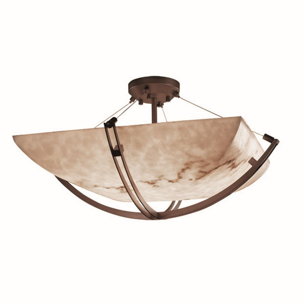 Justice Design Group CROSSBAR FAMILY FAL-9717-25-DBRZ Semi Flush Mt Traditional - Bronze