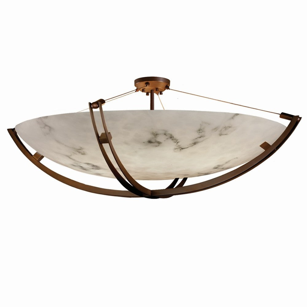 Justice Design Group CROSSBAR FAMILY FAL-9719-35-DBRZ Semi Flush Mt Traditional - Bronze