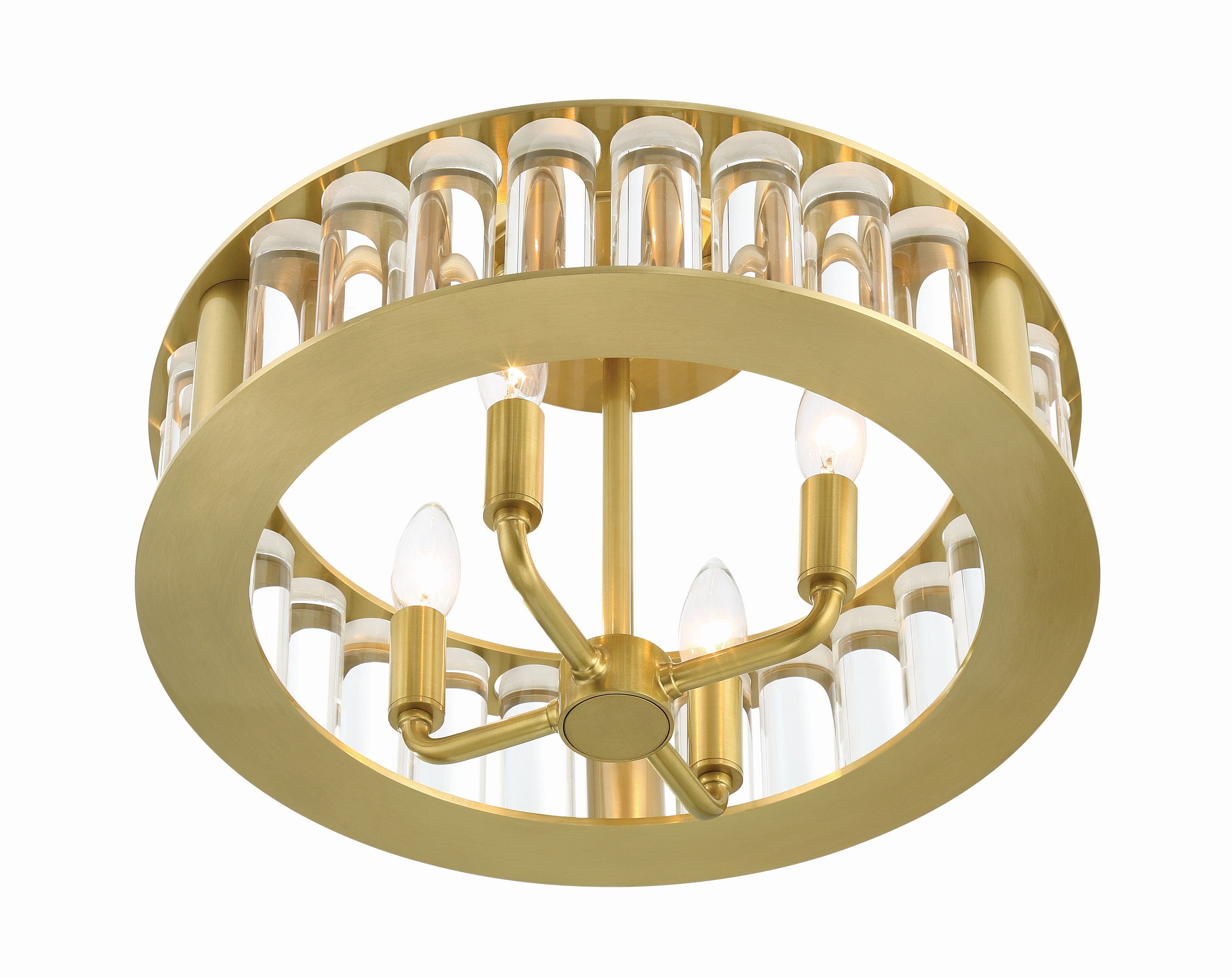 Crystorama Farris FAR-6000-AG – 16.5 Inch – 4 Light – Semi Flush Mount Light – Aged Brass – Dry Rated