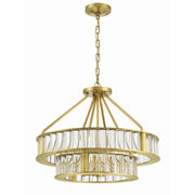 Crystorama Farris FAR-6006-AG – 24.5 Inch – 6 Light – Chandelier – Aged Brass – Dry Rated