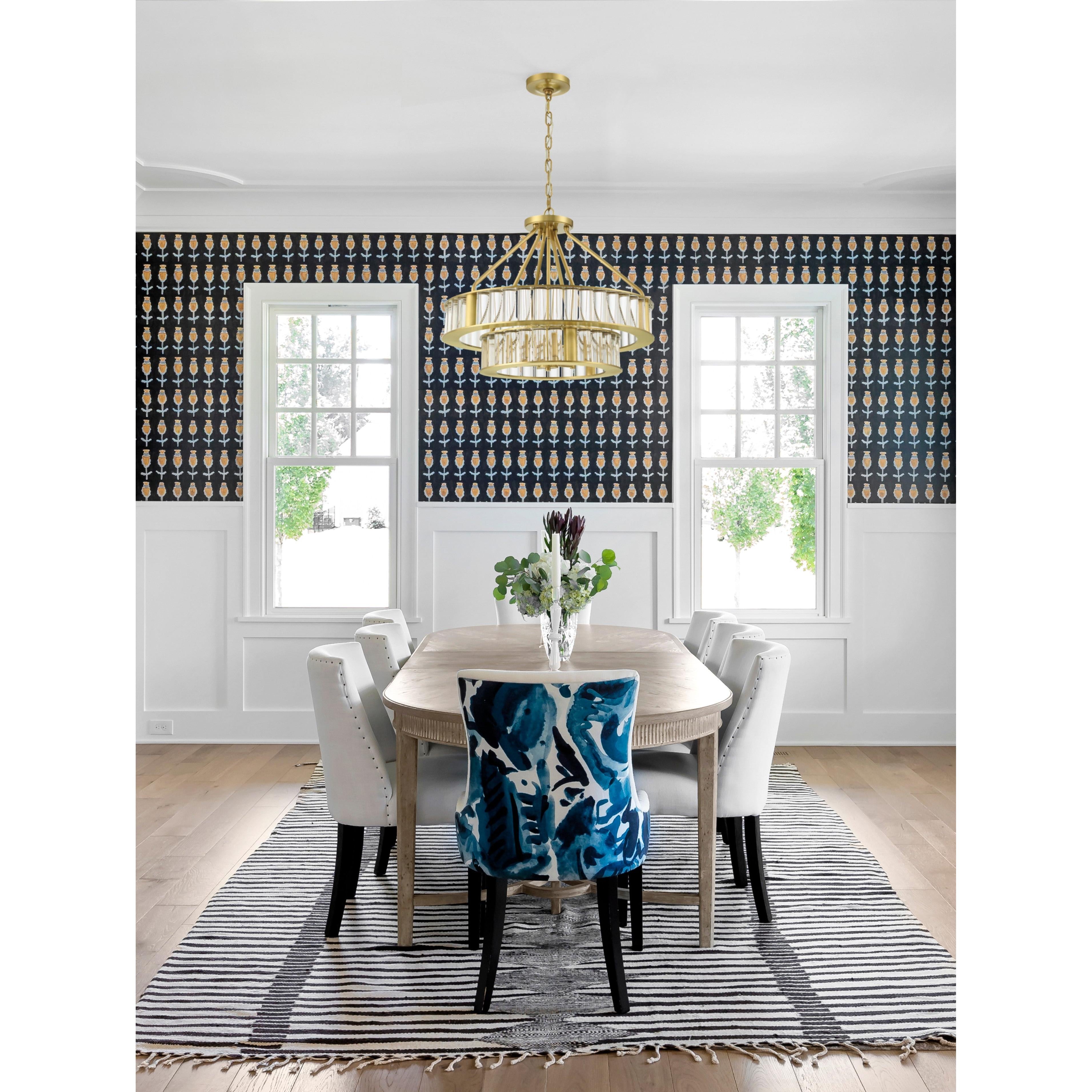 Crystorama Farris FAR-6006-AG – 24.5 Inch – 6 Light – Chandelier – Aged Brass – Dry Rated