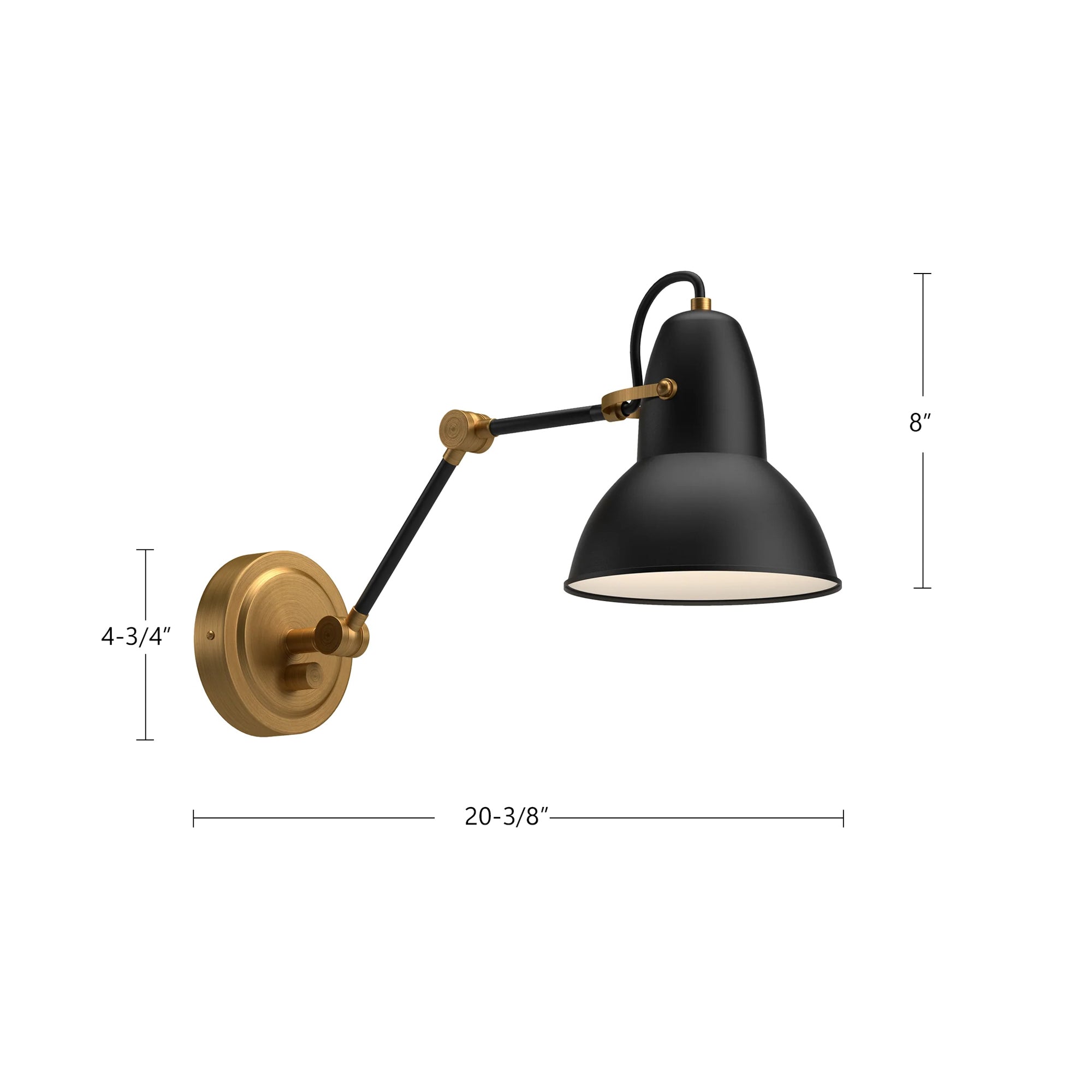 Felix 6-in Aged Gold/Matte Black 1 Light Wall/Vanity