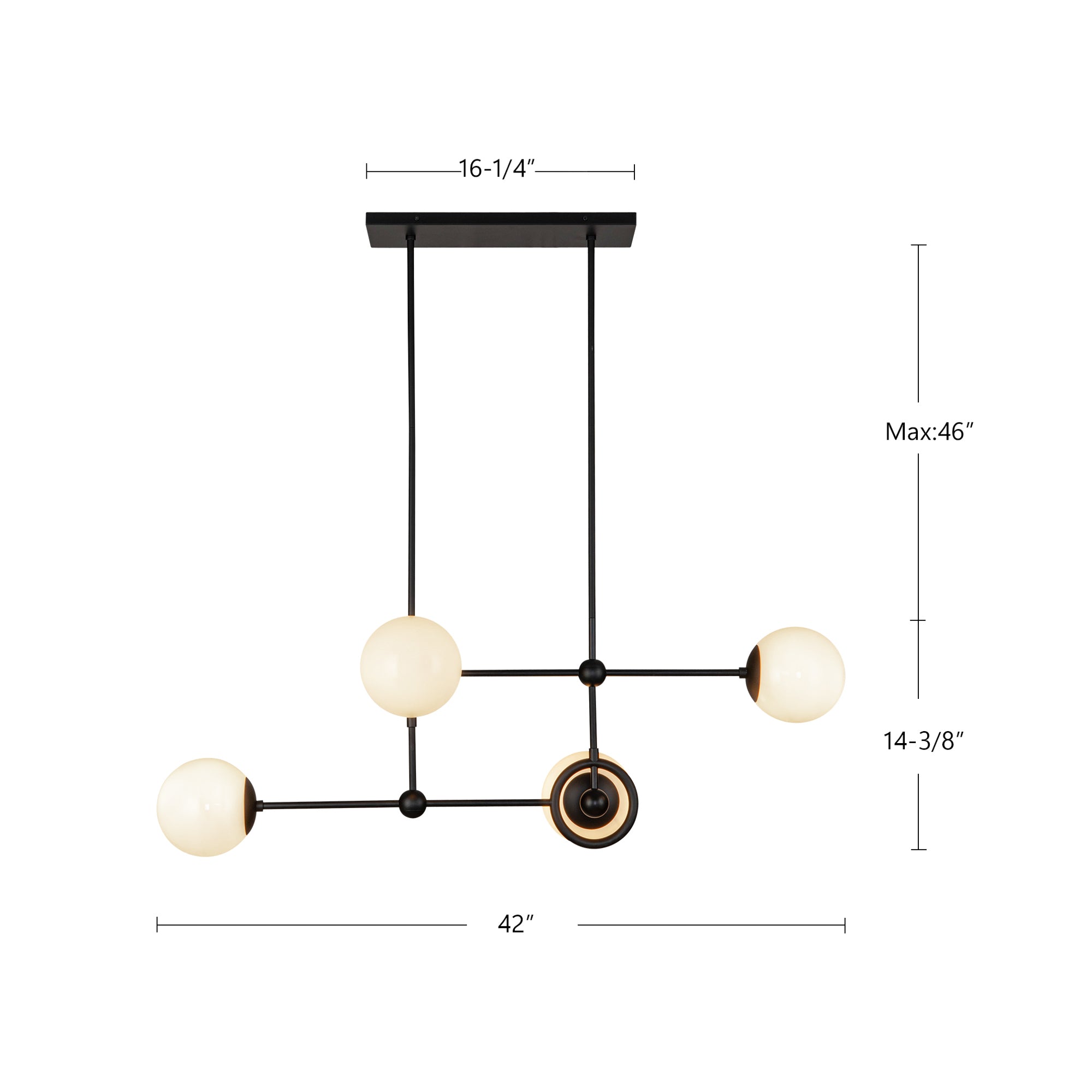 Fiore 42-in Brushed Gold/Glossy Opal Glass 4 Lights Chandelier