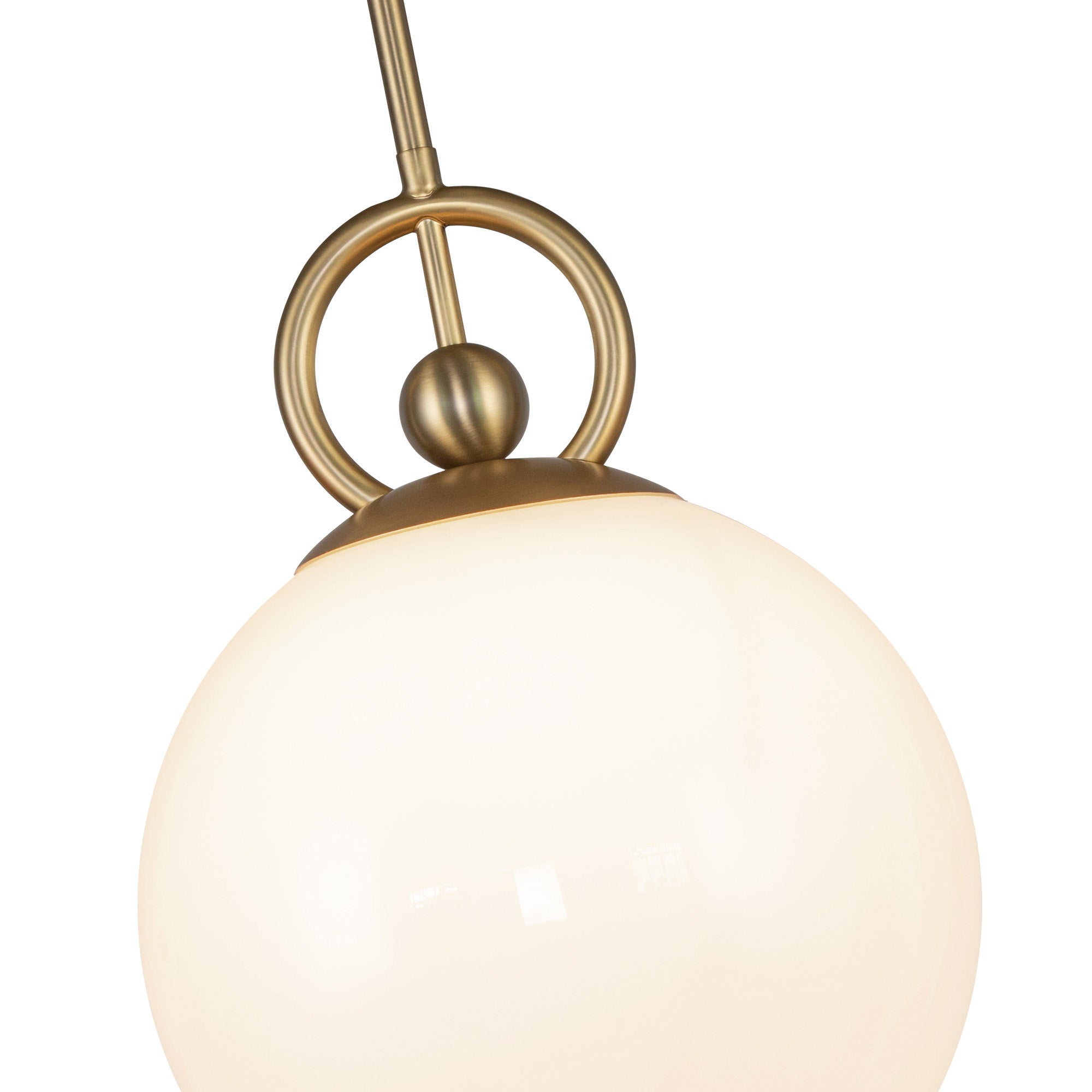 Fiore 10-in Brushed Gold/Glossy Opal Glass 1 Light Pendant