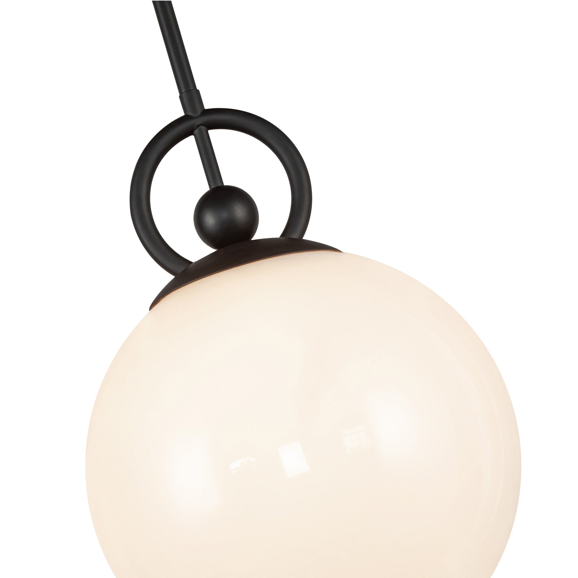 Fiore 10-in Matte Black/Glossy Opal Glass 1 Light Pendant