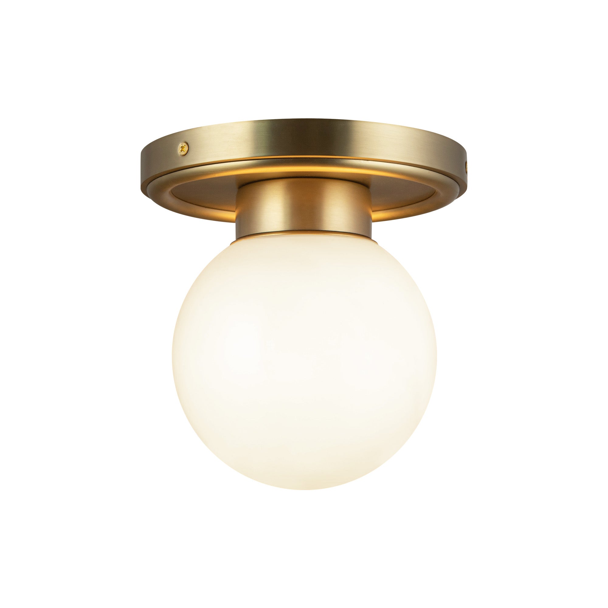 Fiore 6-in Brushed Gold/Glossy Opal Glass 1 Light Semi-Flush