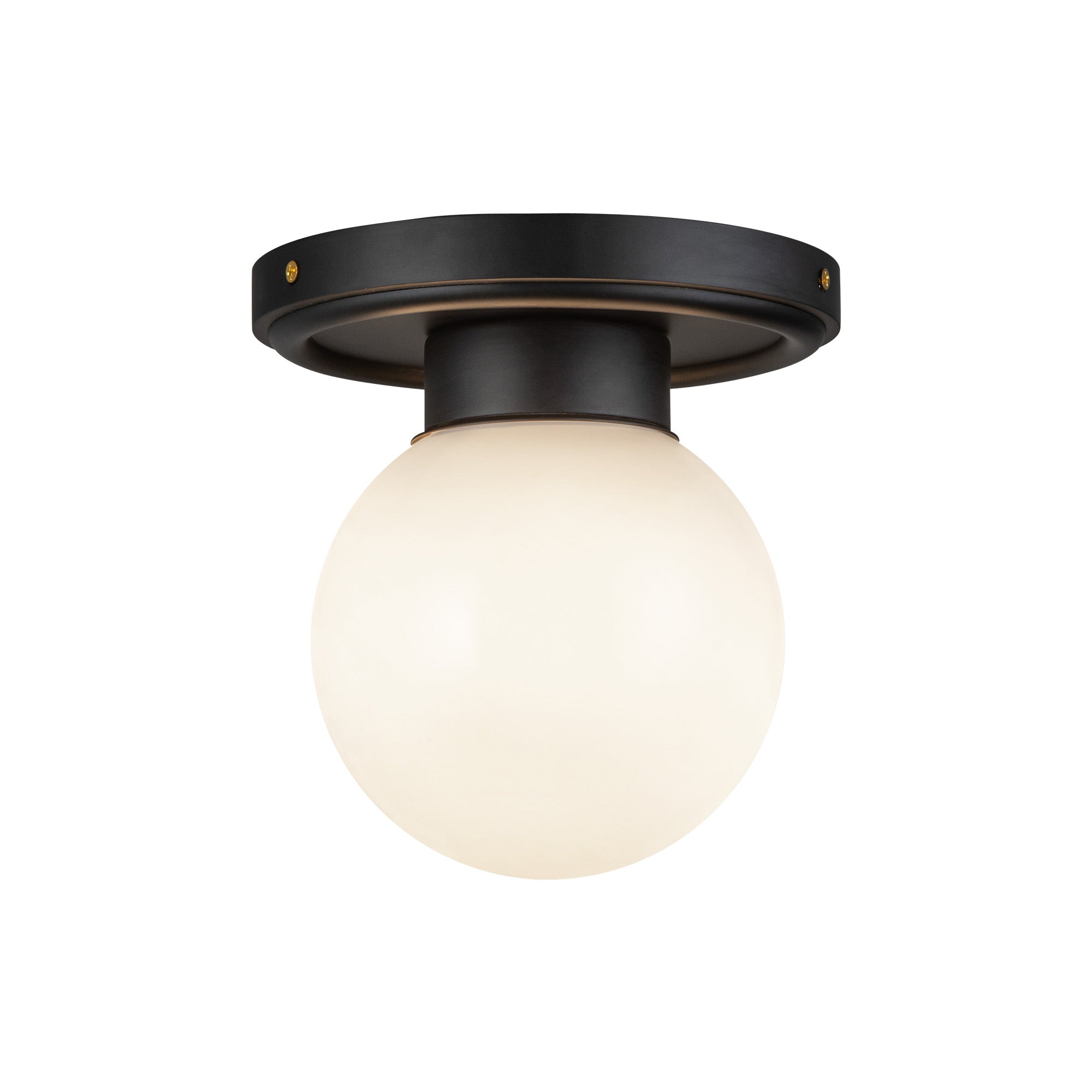 Fiore 6-in Matte Black/Glossy Opal Glass 1 Light Semi-Flush