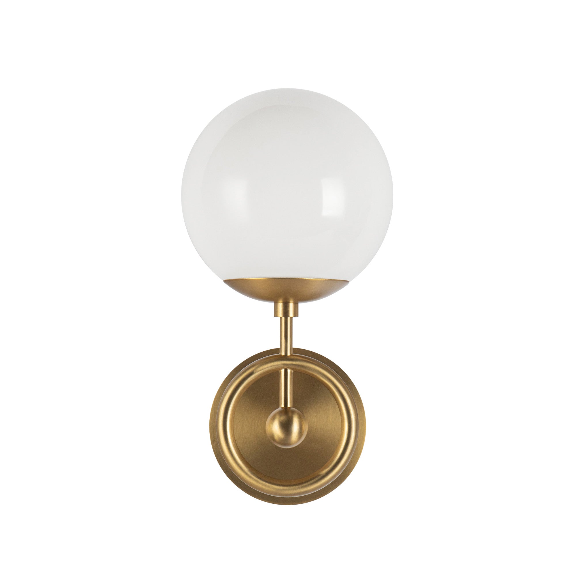 Fiore 6-in Brushed Gold/Glossy Opal Glass 1 Light Wall Vanity