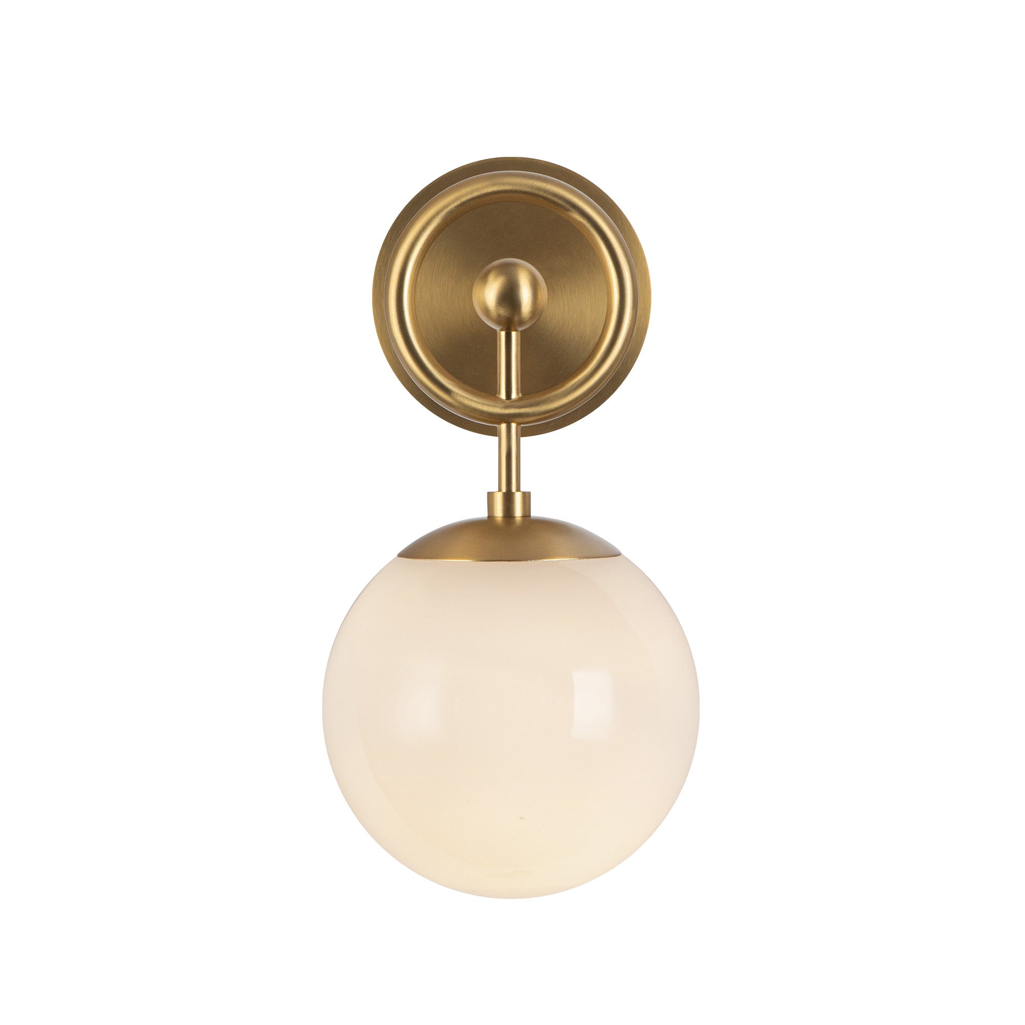Fiore 6-in Brushed Gold/Glossy Opal Glass 1 Light Wall Vanity