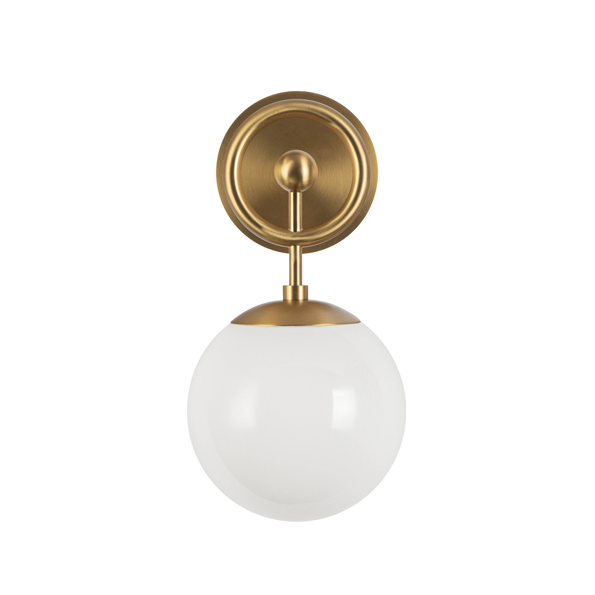 Fiore 6-in Brushed Gold/Glossy Opal Glass 1 Light Wall Vanity