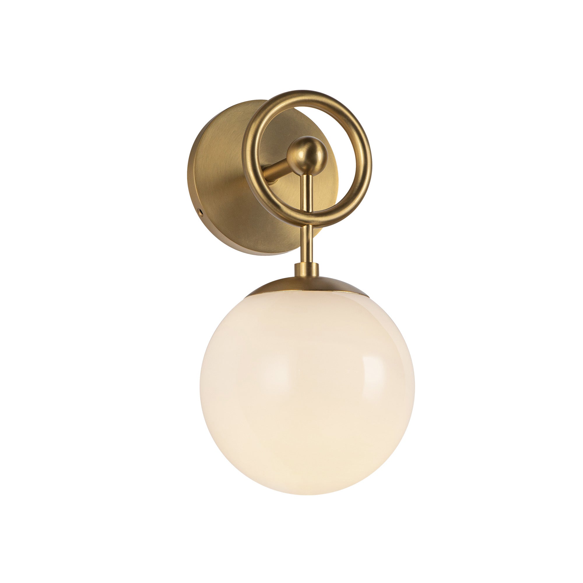 Fiore 6-in Brushed Gold/Glossy Opal Glass 1 Light Wall Vanity