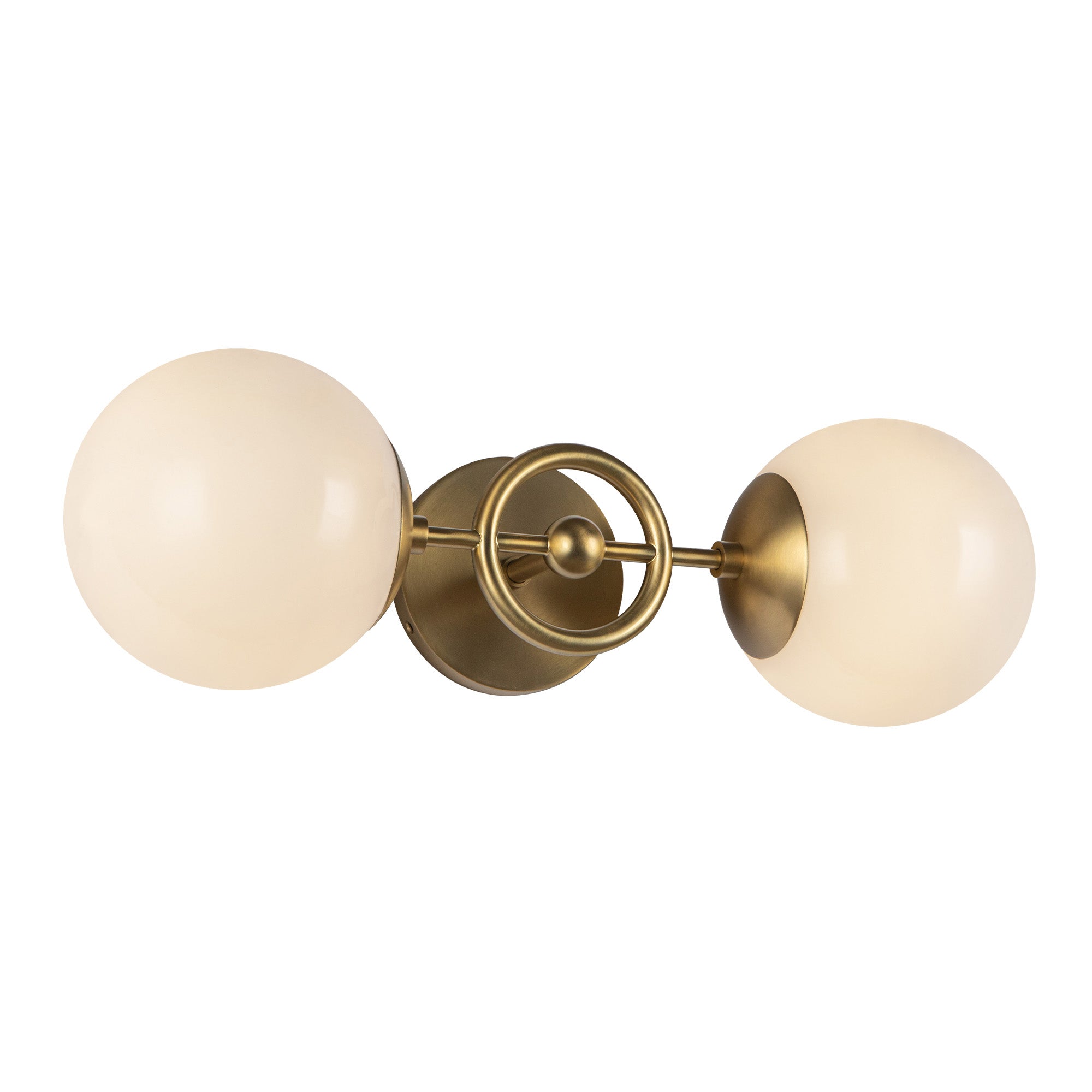 Fiore 18-in Brushed Gold/Glossy Opal Glass 2 Lights Wall Vanity