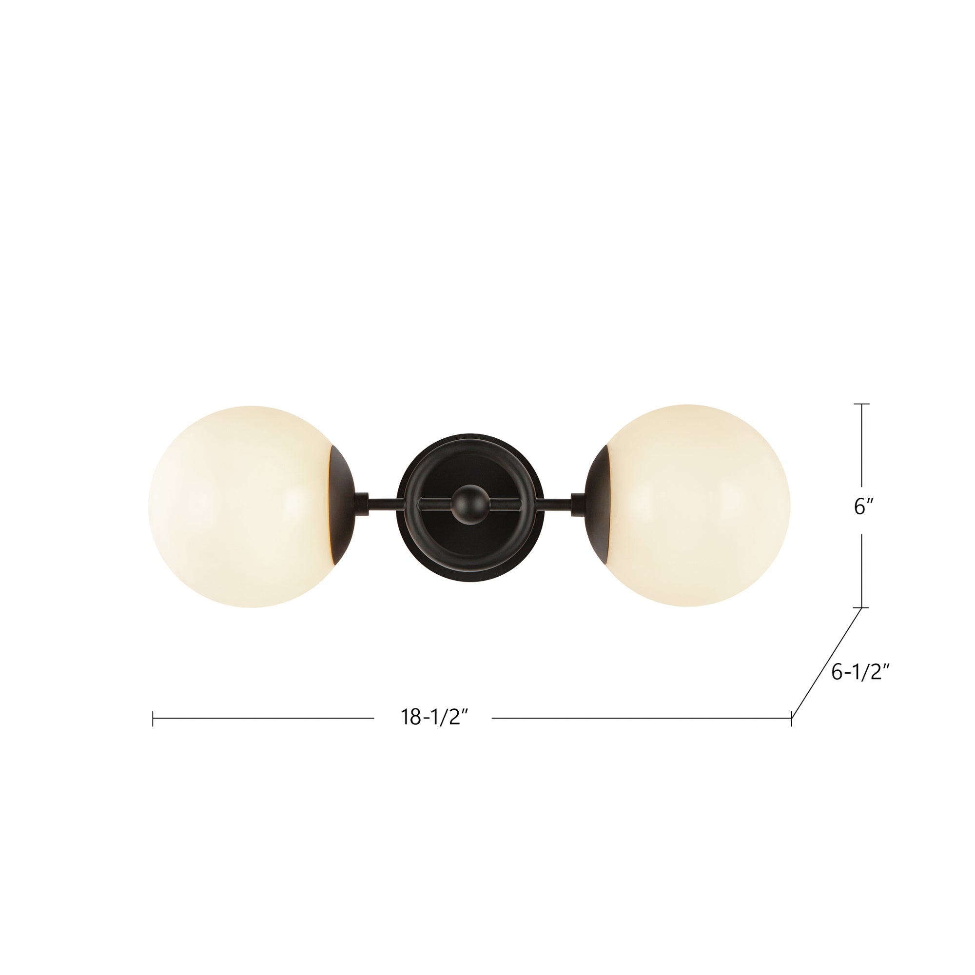 Fiore 18-in Brushed Gold/Glossy Opal Glass 2 Lights Wall Vanity