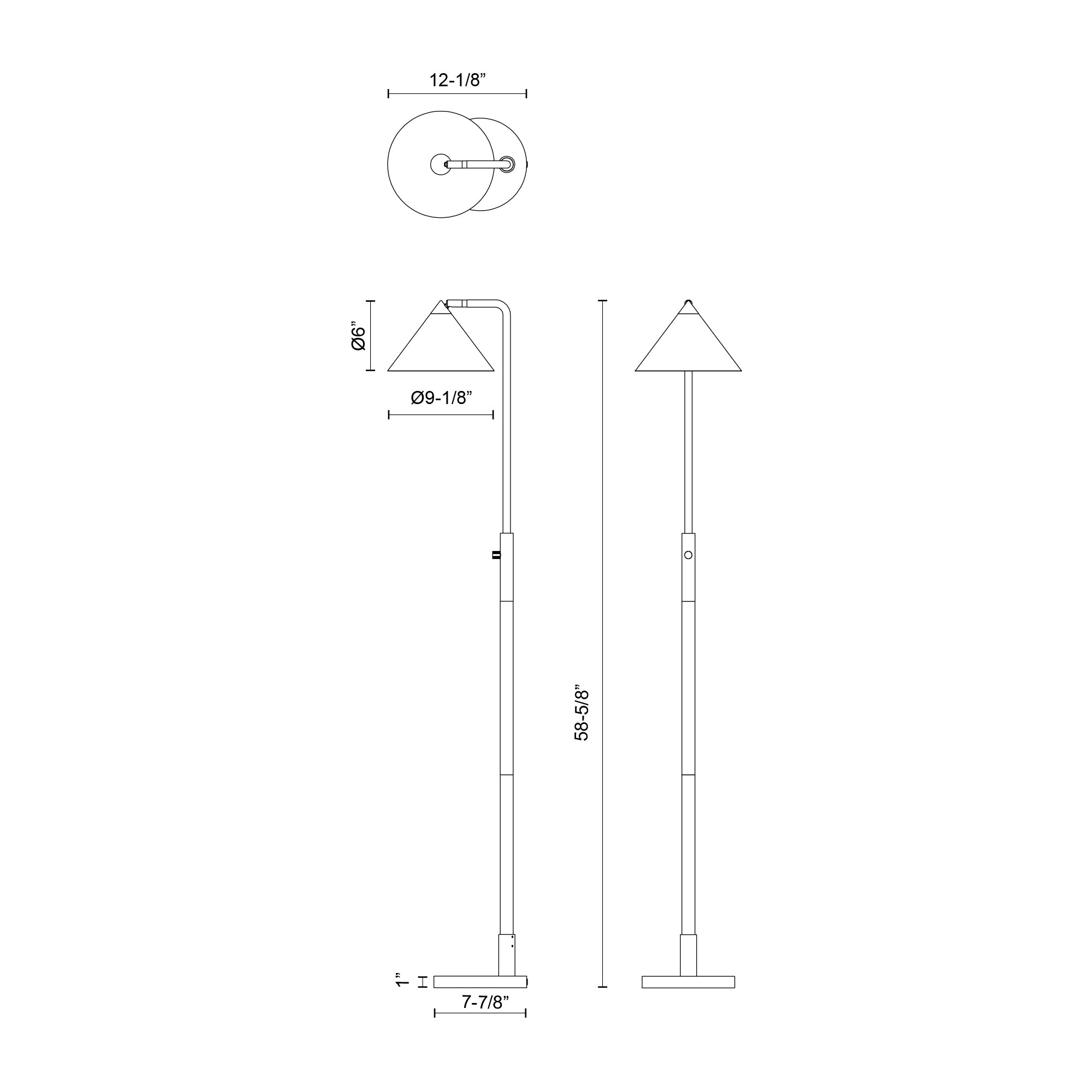 Remy 58-in Brushed Gold 1 Light Floor Lamp