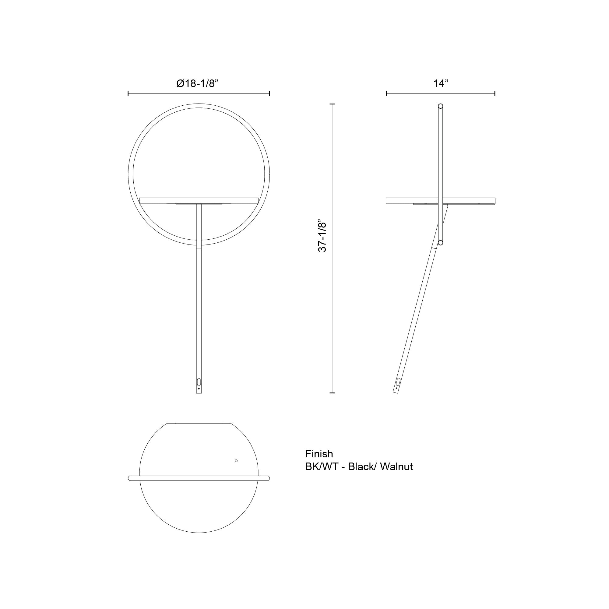 Maya 18-in Black/Walnut LED Floor Lamp