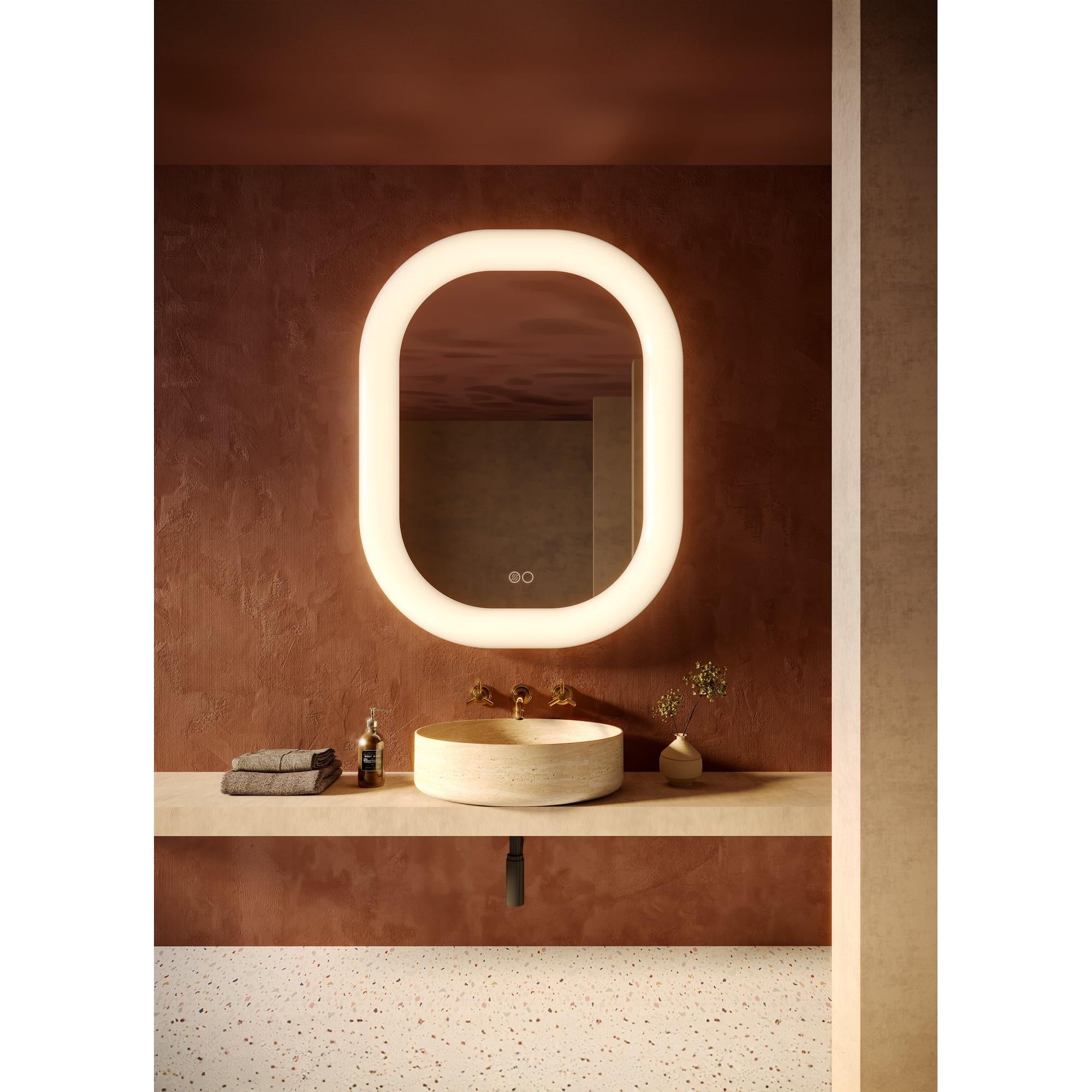 Float 37-in White LED Vanity Mirror