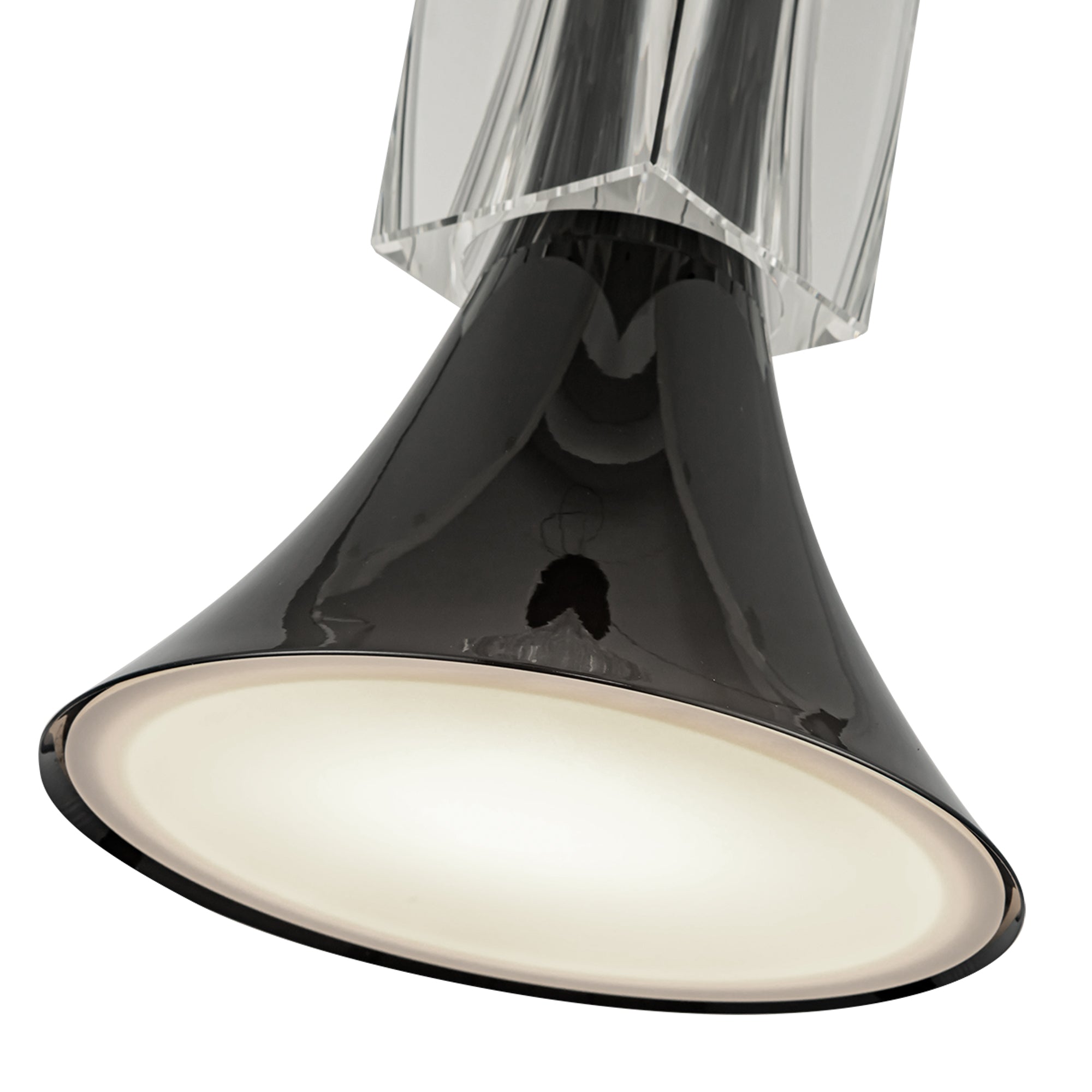 Floe 8-in Glossy Black/Clear Crystal LED Pendant