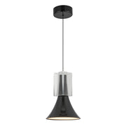 Floe 8-in Glossy Black/Clear Crystal LED Pendant
