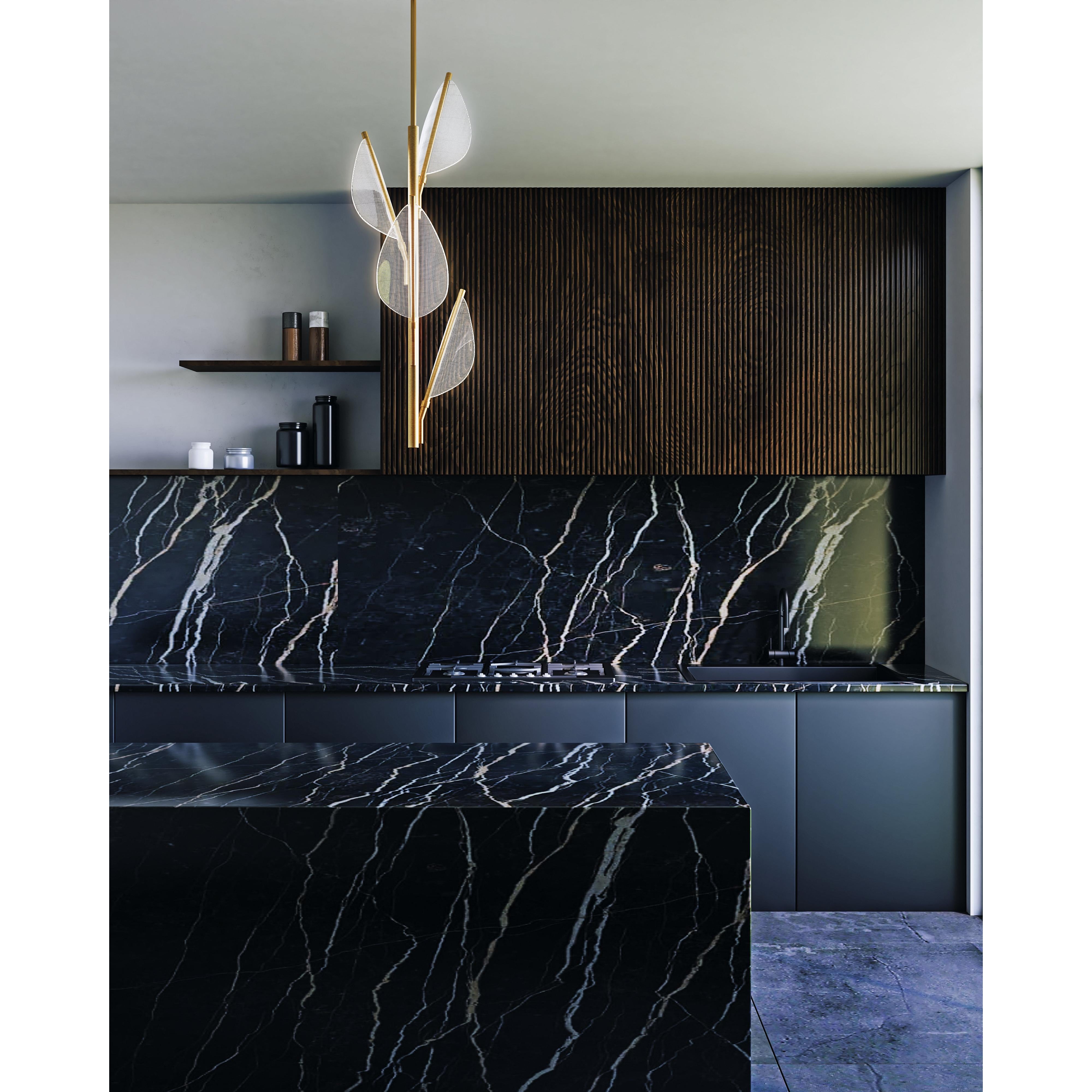 Flora 4 Head Natural Brass LED Pendant