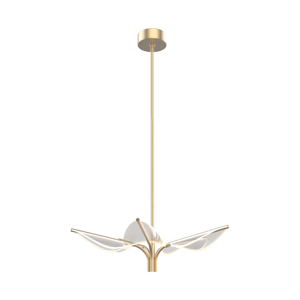 ALORA Lighting PD321105NB Flora 5 Head Natural Brass LED Pendant, UL Damp Rated, Natural Brass