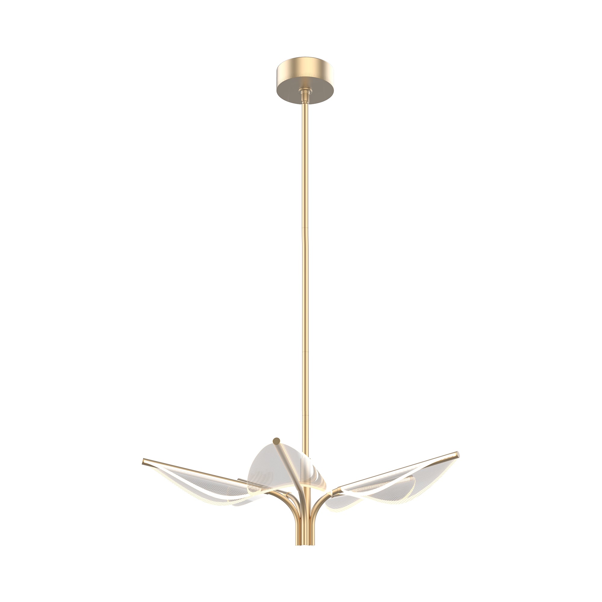 Flora 5 Head Natural Brass LED Pendant