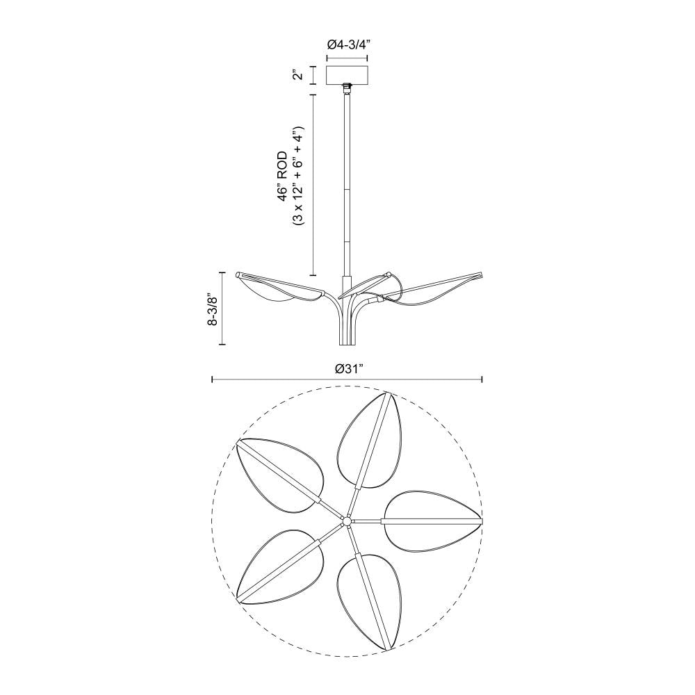 Alora Lighting FLORA PD321105NB Pendant Traditional - Natural Brass