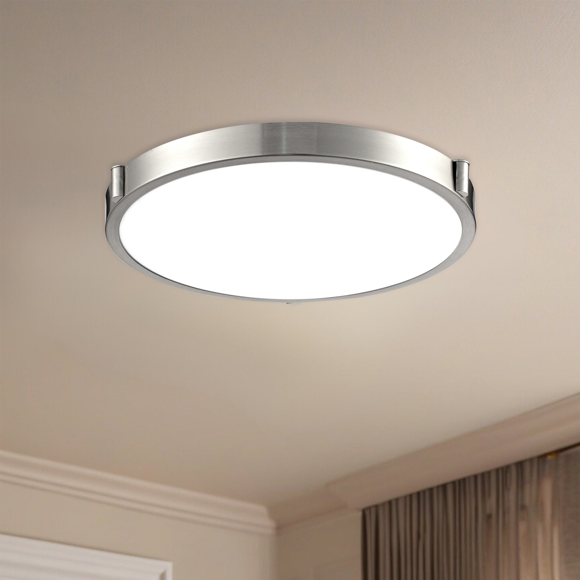 Floyd 13-in Brushed Nickel LED Flush Mount