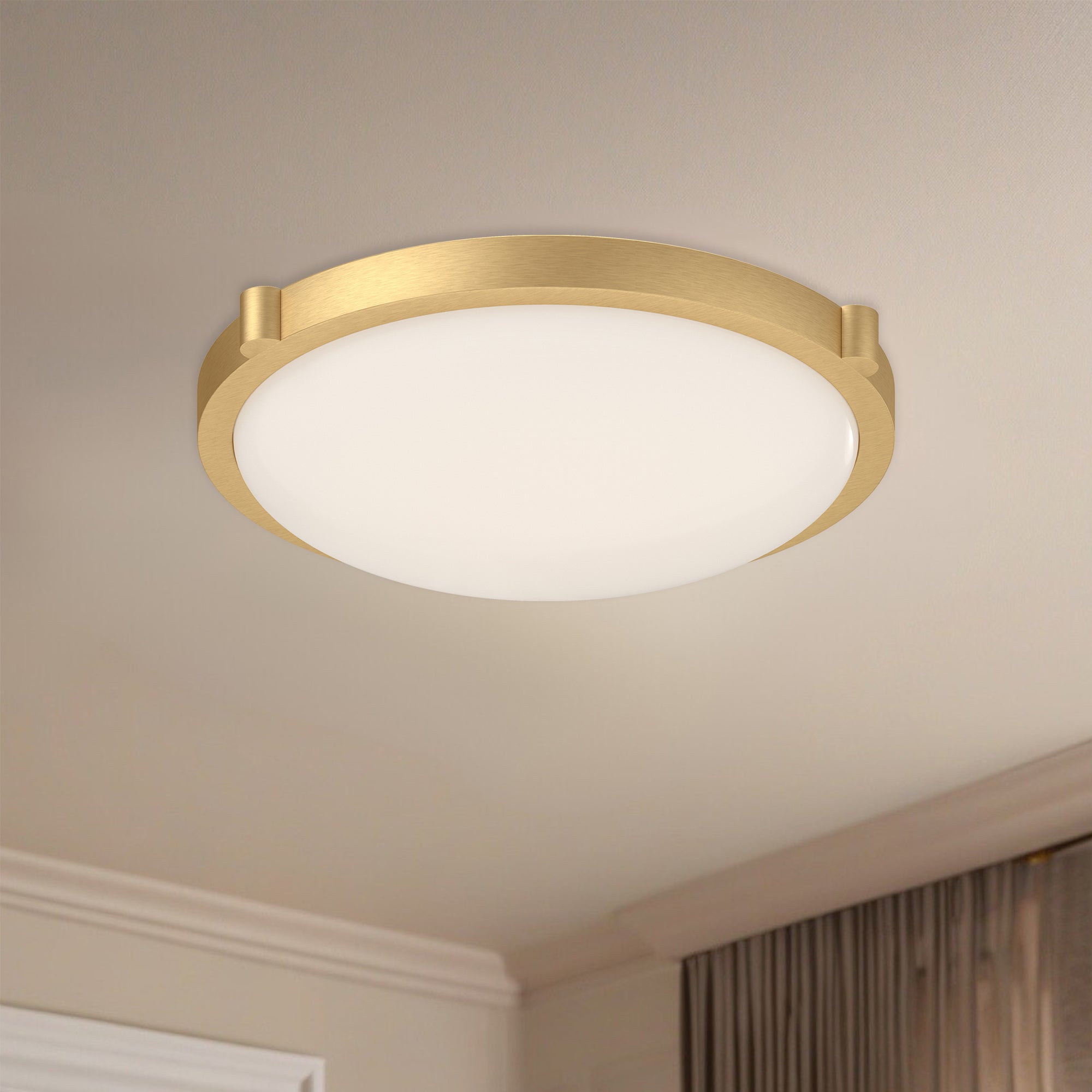 Floyd 13-in Brushed Gold LED Flush Mount