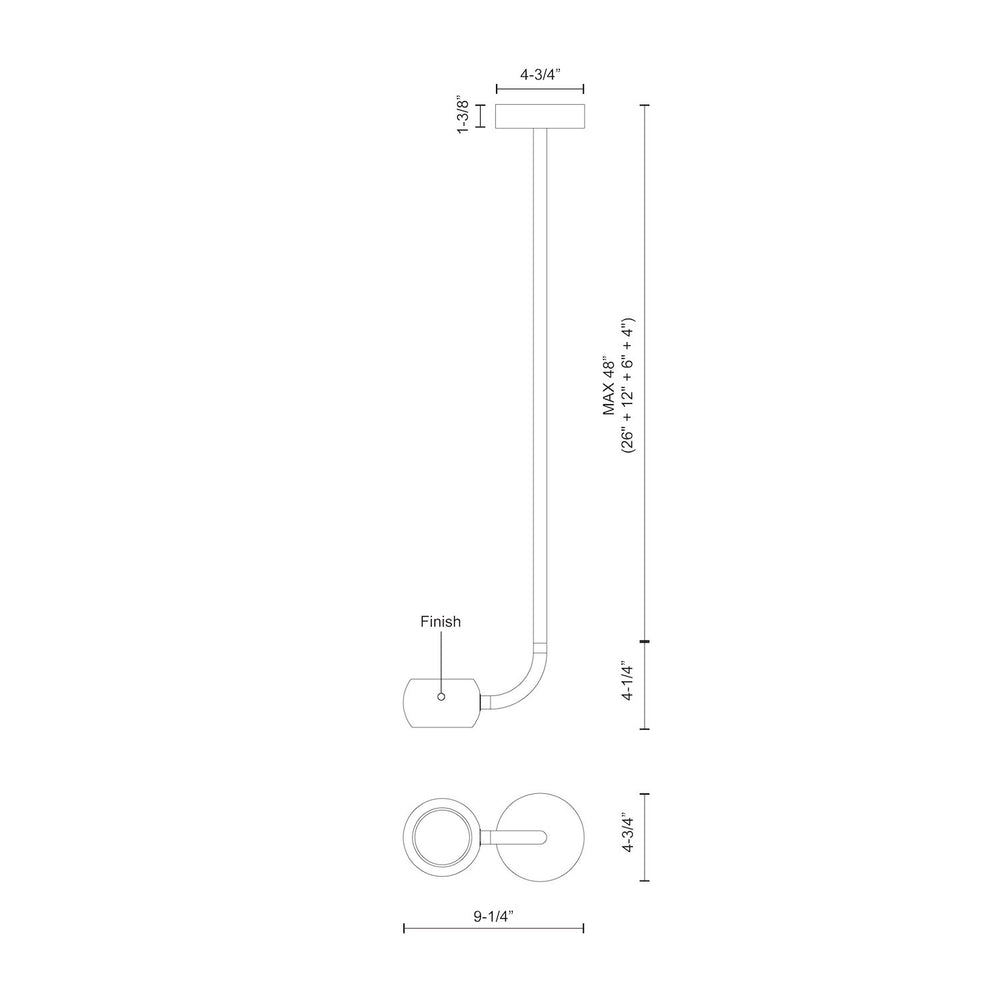 Kuzco Lighting Inc. FLUX PD46604-GWH Pendant Transitional - Gloss Black