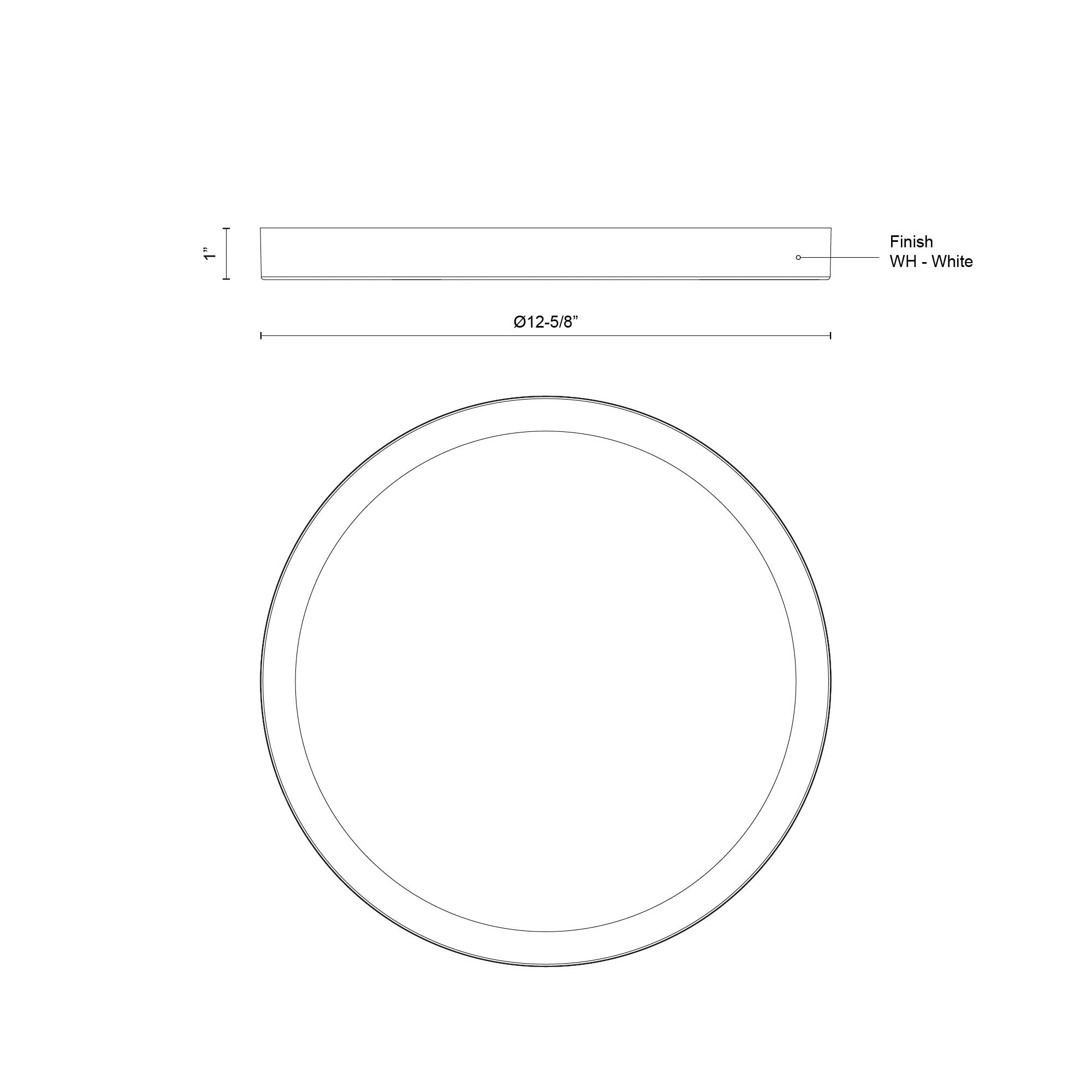 Kuzco Mio FM47712-WH-5CCT Flush Mount, 12-in, White LED