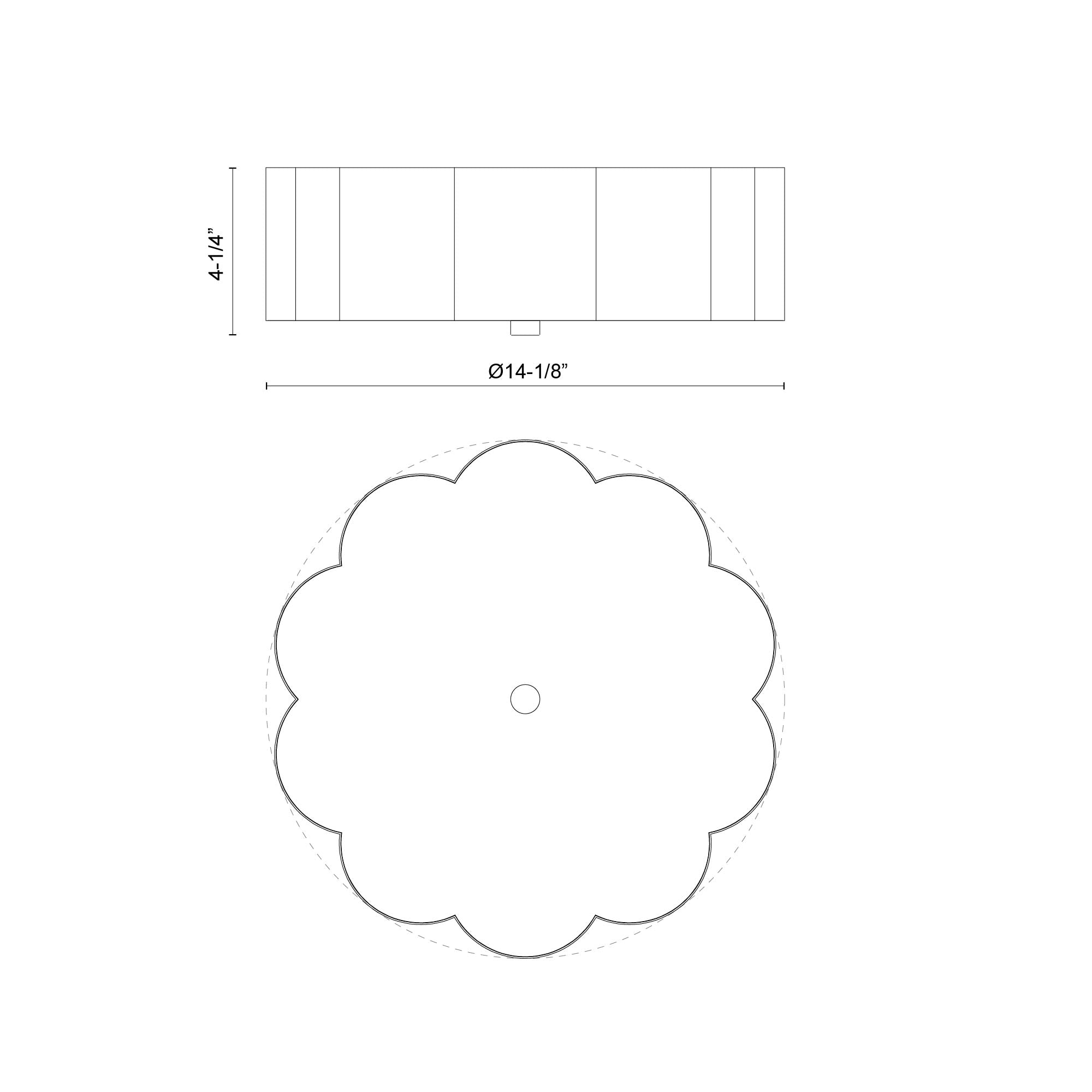 Blossom 14-in Matte Black Socket Flush Mount