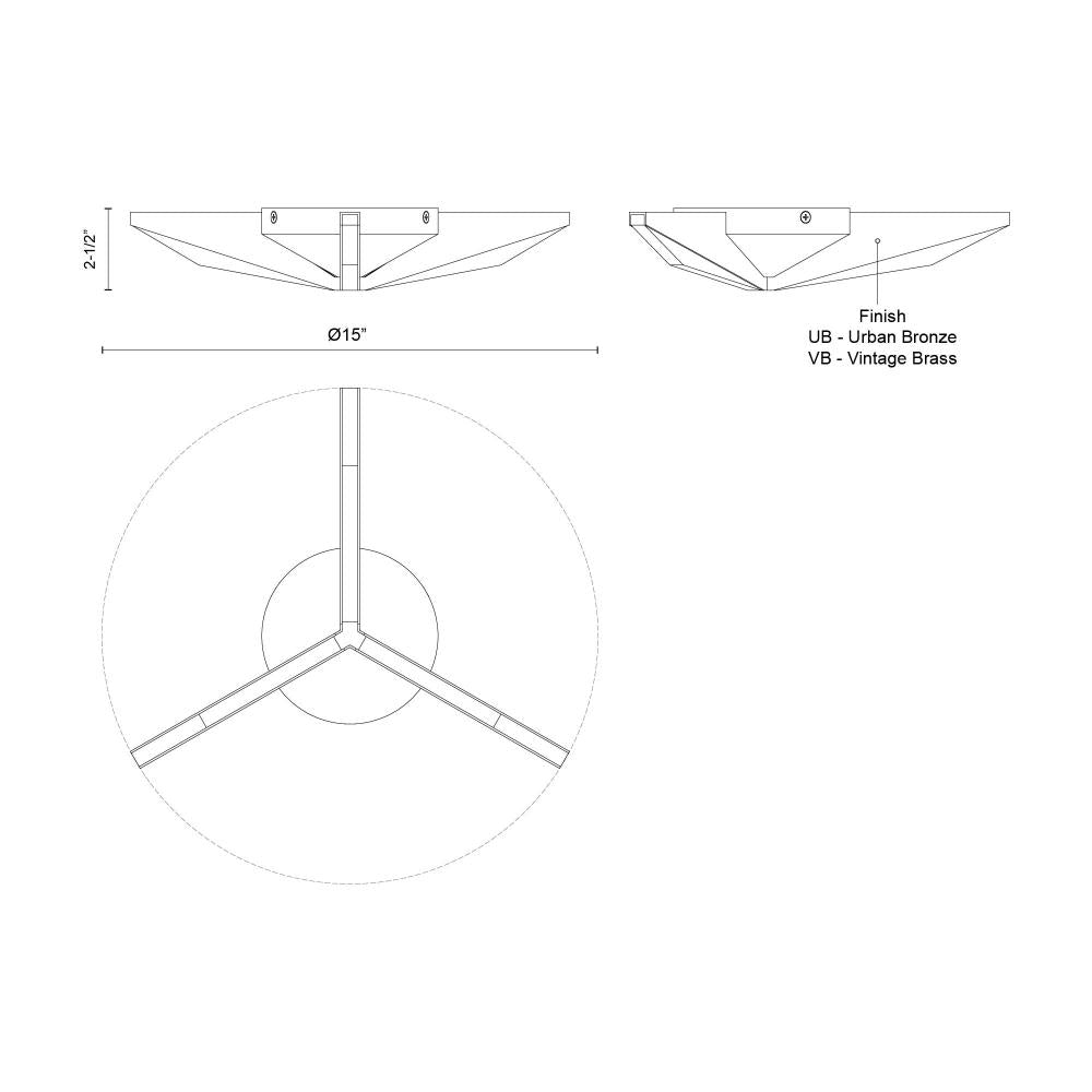 Kuzco Lighting Inc. TACHI FM64215-UB Flush Mount - Urban Bronze