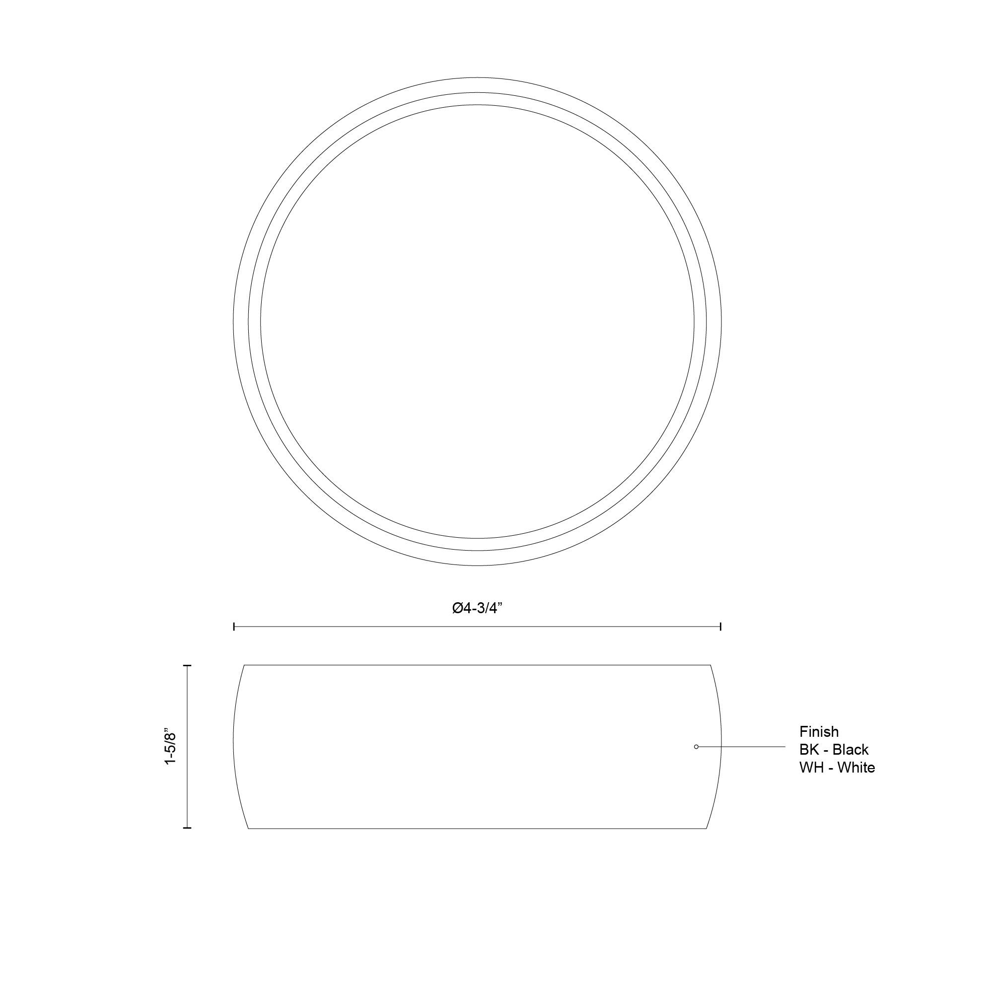 Savile 4-in Black LED Flush Mount