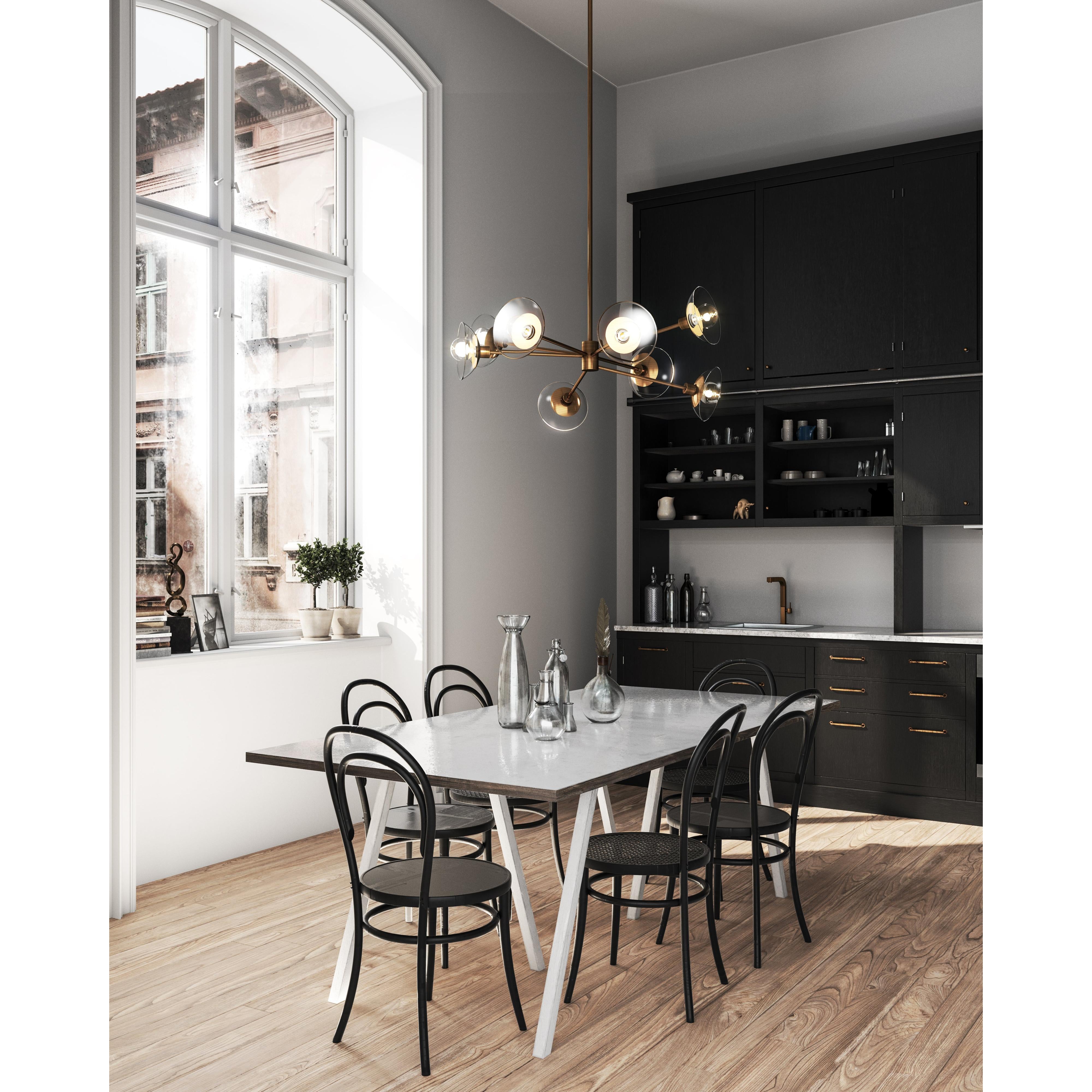 Francesca 40-in Aged Gold/Clear Glass 8 Lights Chandeliers