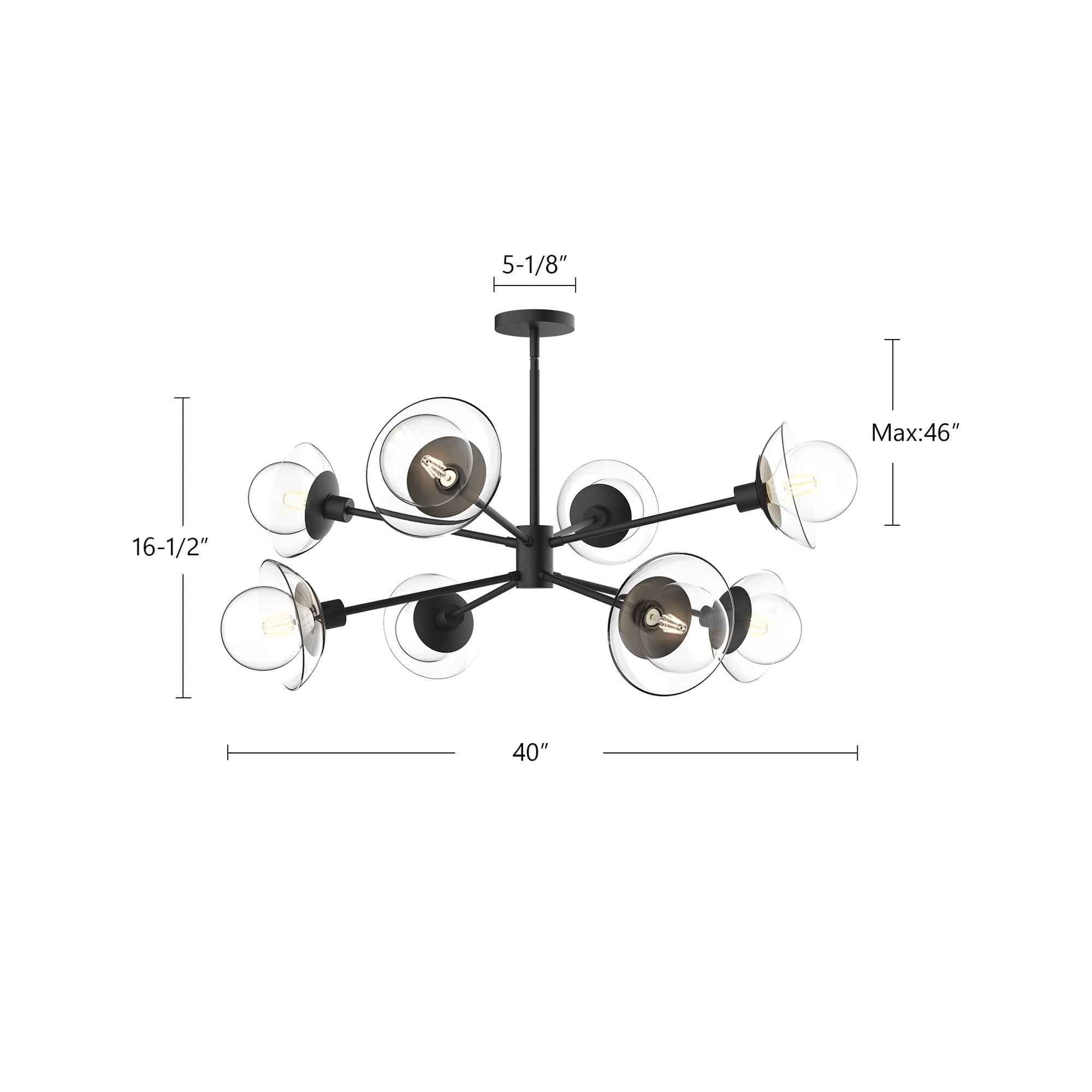 Francesca 40-in Aged Gold/Clear Glass 8 Lights Chandeliers