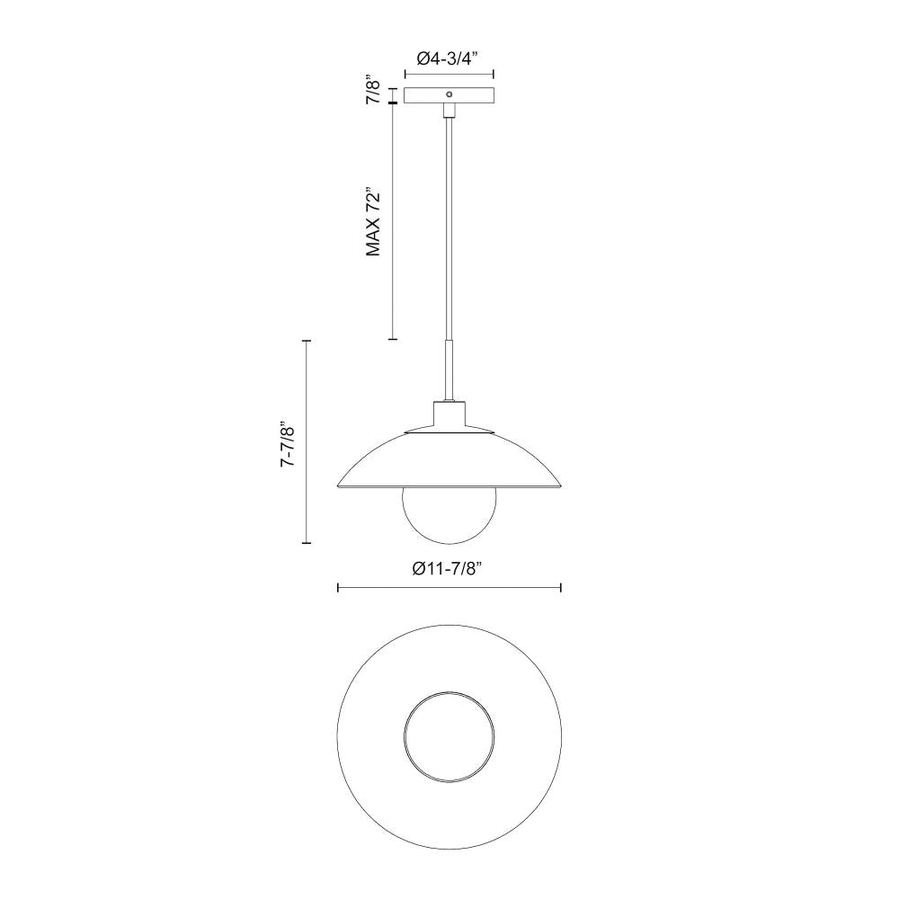 Alora Lighting FRANCESCA PD517112MBCL Pendant - Matte Black