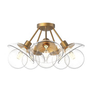 ALORA MOOD Lighting Francesca SF517220AGCL Semi Flush Mount, 300W Watt, Aged Gold/Clear Glass